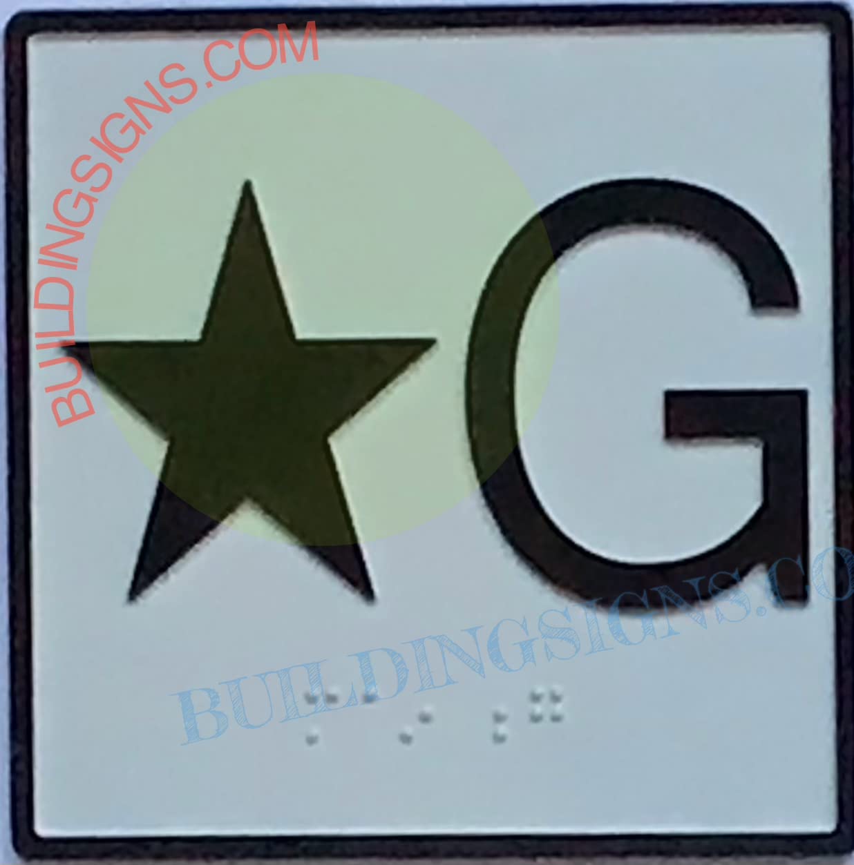 Elevator Floor Number Star G Sign - Cast Iron JAMB Plate with White Background (4x4 Inch) - Durable & Stylish for Elevator Decoration & Safety
