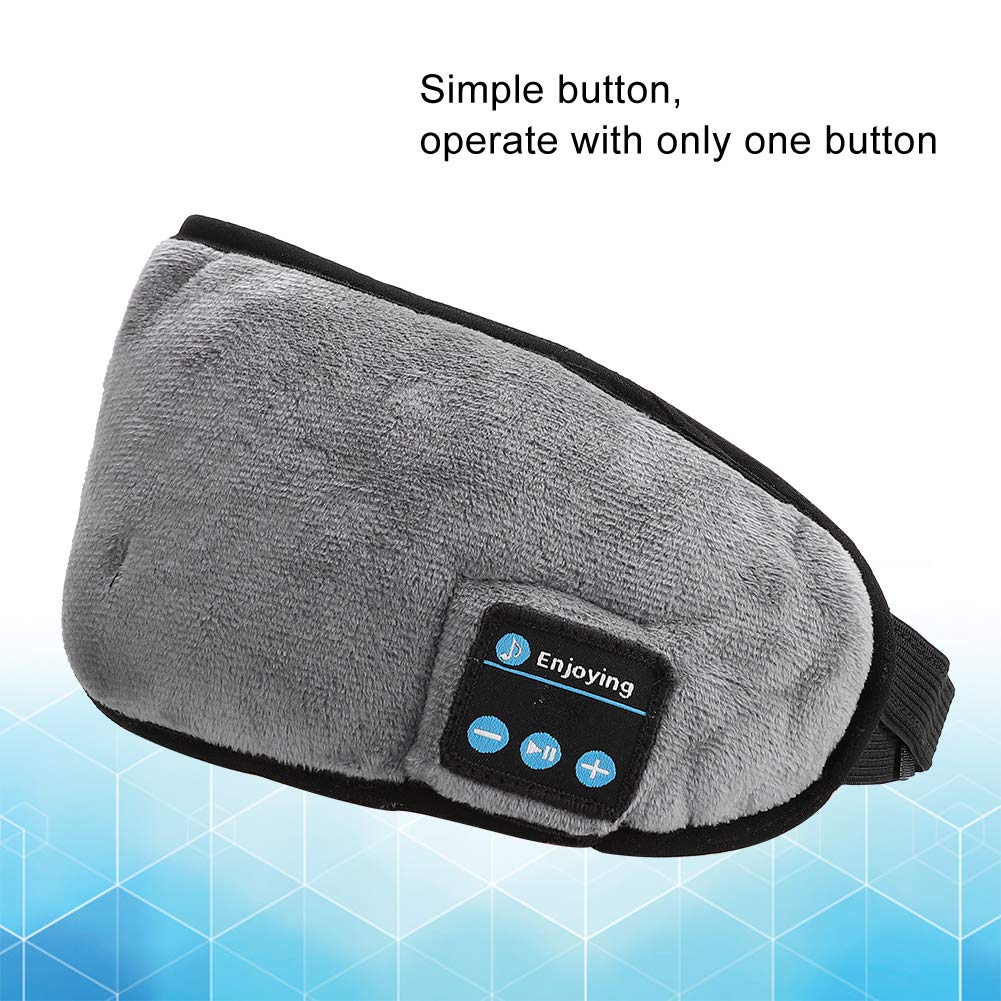 Bluetooth 5.0 Sleep Headphones Headband with Eye Mask - Wireless Music Headphones for Sleeping, Travel & Relaxation - Soft Comfortable Sleep Mask for Side Sleepers (Gray) - Perfect for Airplane, Meditation & Nighttime Use
