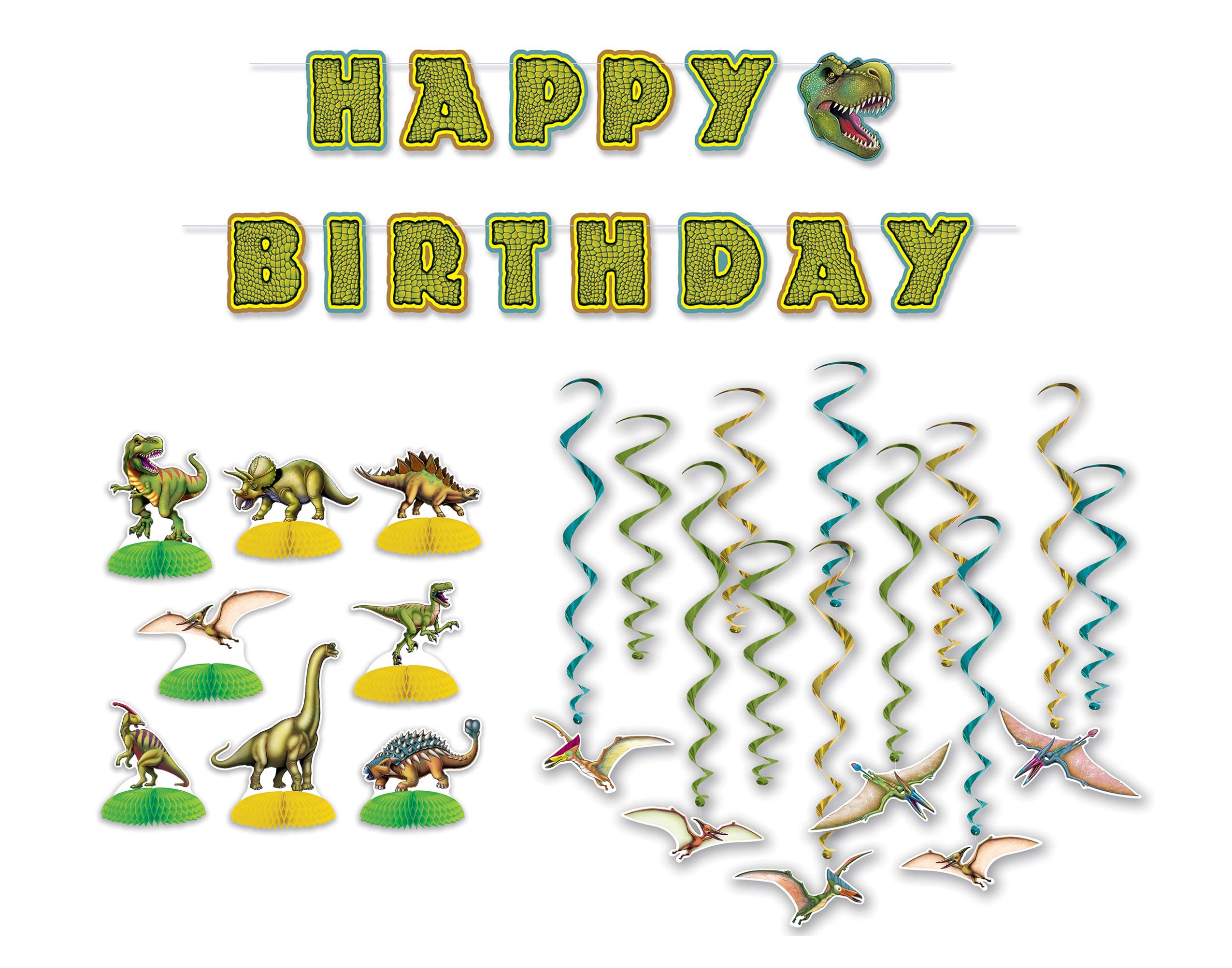 Beistle Dinosaur Birthday Party Decorations Set - 4
