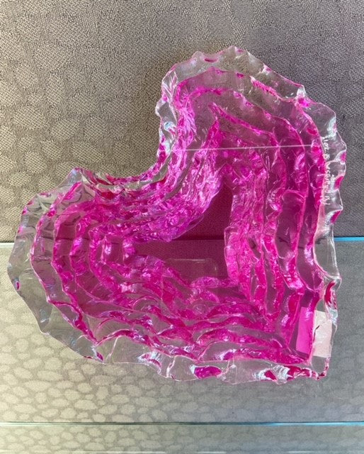 Handcrafted Pink Glass Heart Sculpture - Elegant Home Decor, Wedding Gift & Romantic Anniversary Present