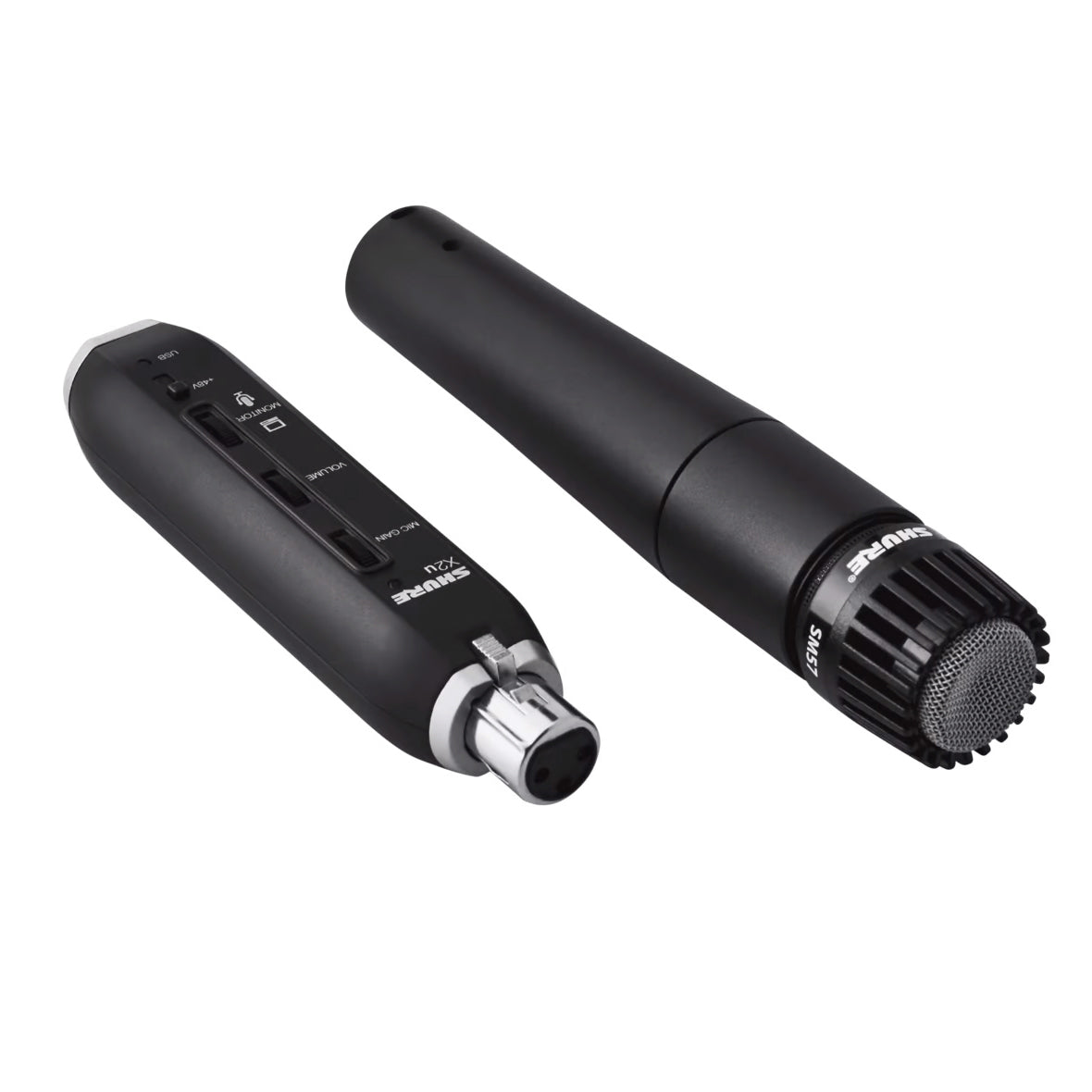 Shure SM57 X2U Professional Dynamic Microphone with XLR to USB Adapter Bundle - Perfect for Podcasting, Live Streaming & Home Studio Recording