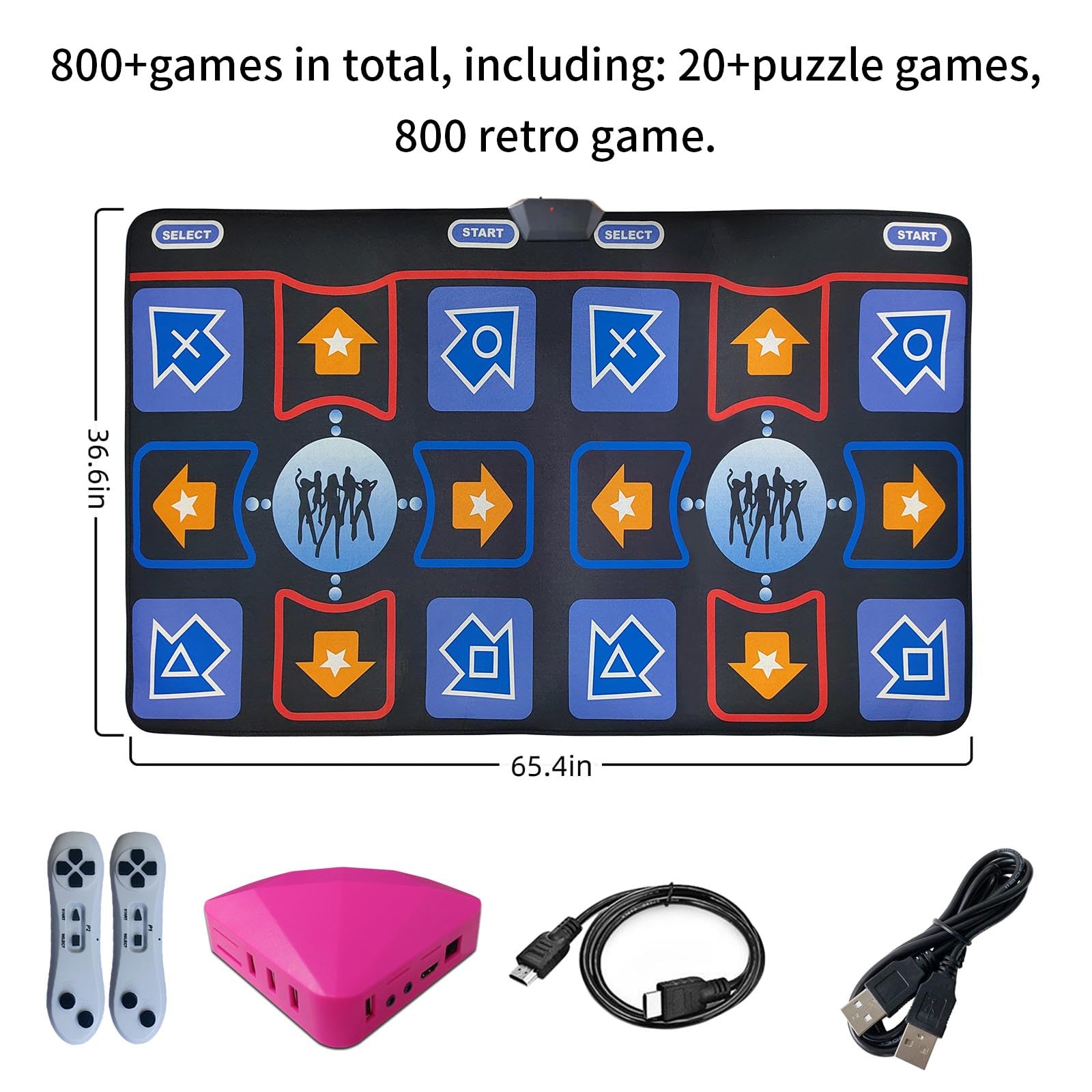 Non-Slip Flannel Dance Mat for Kids & Adults - Plug & Play Interactive TV Dancing Game Pad - Perfect for Family Fun, Birthday & Christmas Gifts for Boys & Girls Ages 3+ - Great for Parties, Exercise & Indoor Entertainment