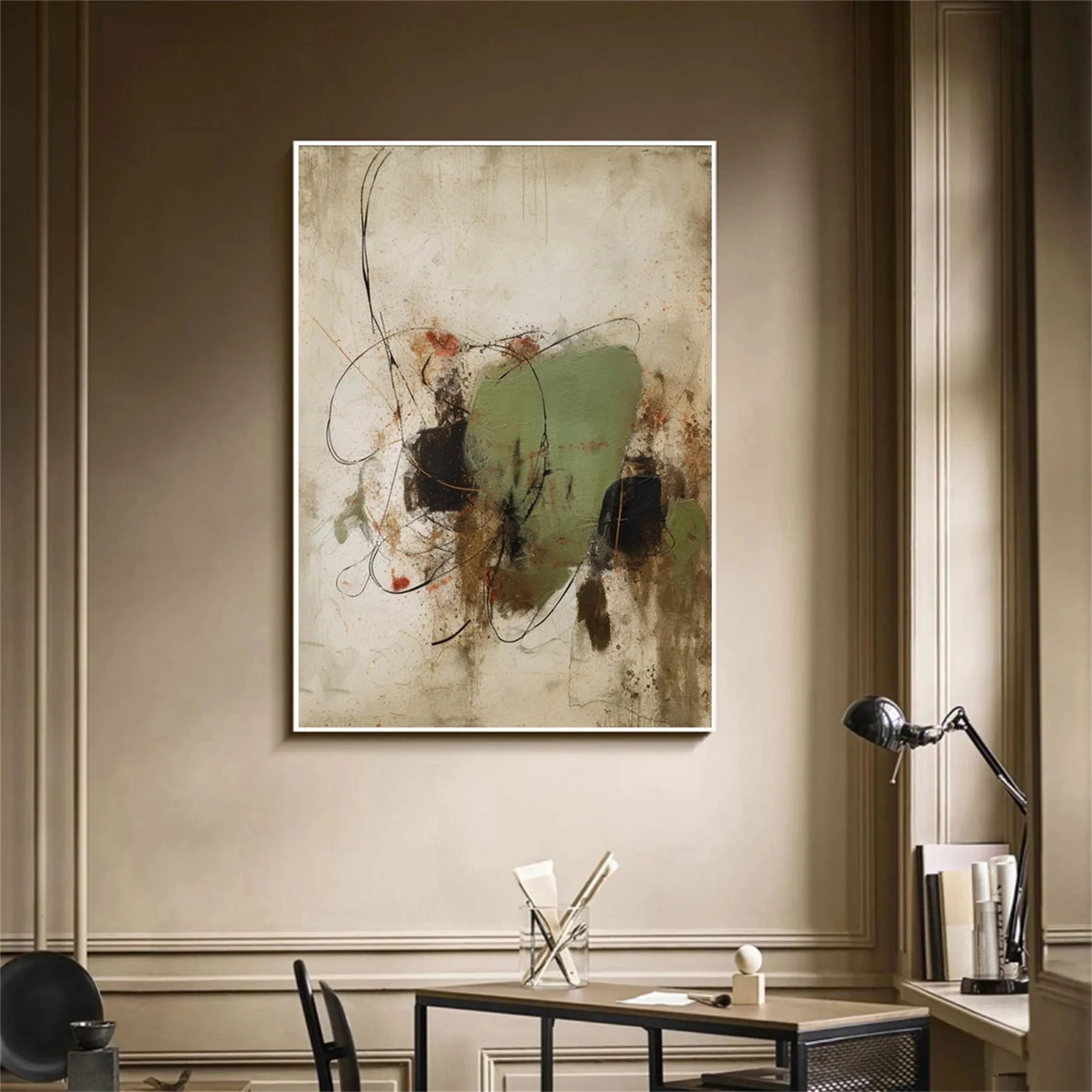 Abstract Painting #AB 110 - Modern Canvas Wall Art for Home & Office Decor | Perfect for Living Room, Bedroom, or Workspace