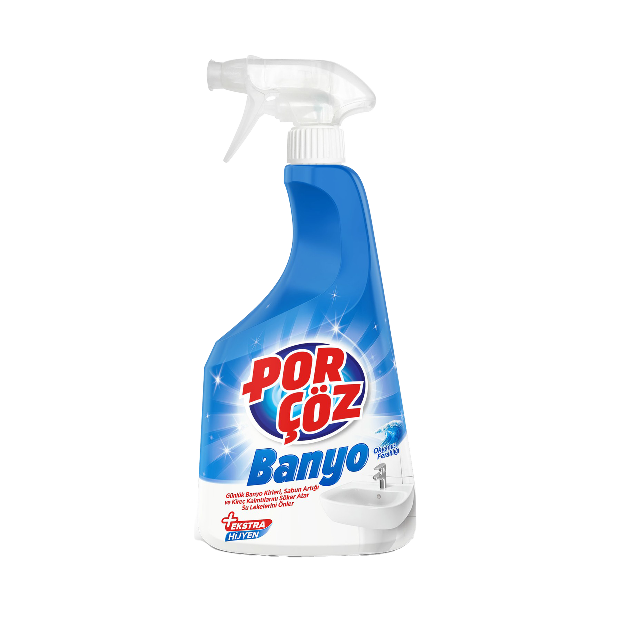 Porçöz Bathroom Cleaner Spray - 750ml for Shower, Sink & Tile Cleaning | Fast-Acting & Effective Bathroom Stain Remover