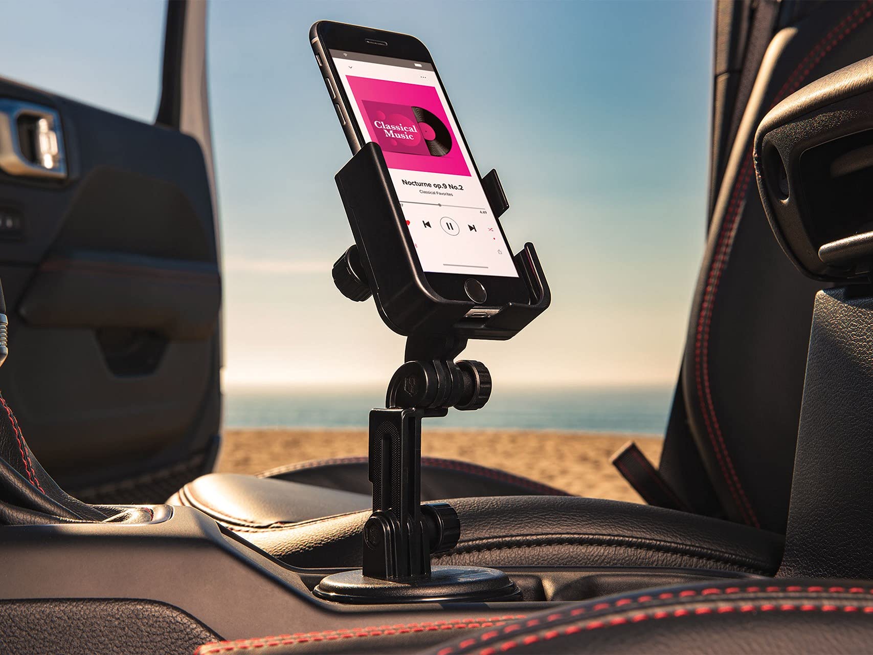 WeatherTech CupFone with Extension - Solid Billet Aluminum Knobs (8ACF1EB) - Perfect for Car, Truck & RV Cup Holders - Secure Phone Mount for Hands-Free Driving