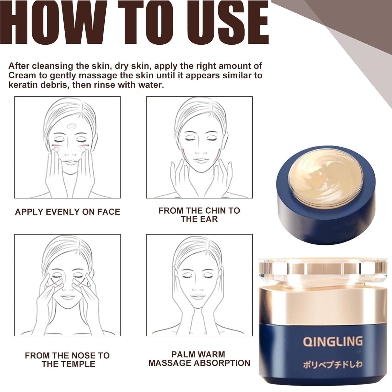 Qingling Anti-Aging Wrinkle Removal Cream - Firming & Lifting Face Cream with Collagen - Moisturizing Anti-Wrinkle Treatment - 3 Pack - Perfect for Daily Skincare Routine & Nighttime Anti-Aging Care