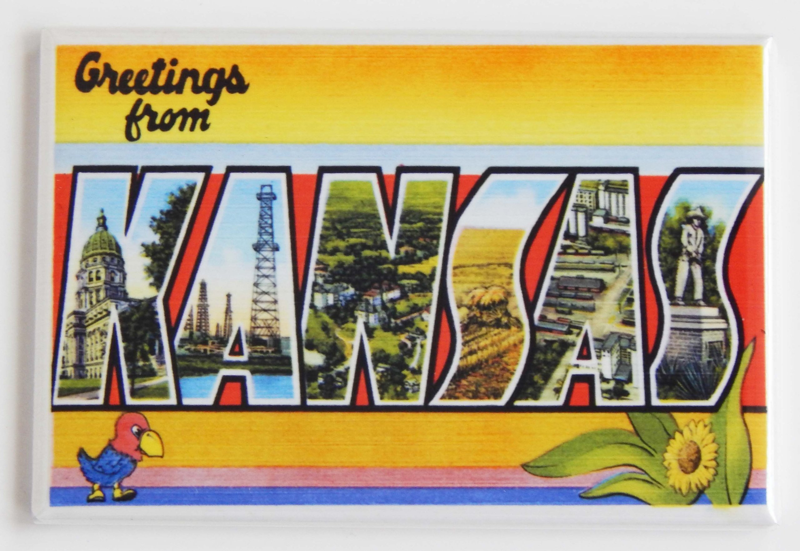 Kansas Jayhawk Fridge Magnet - 2.5 x 3.5 Inch Souvenir Gift for Travel Lovers, Perfect for Refrigerators, Lockers & Office Decor