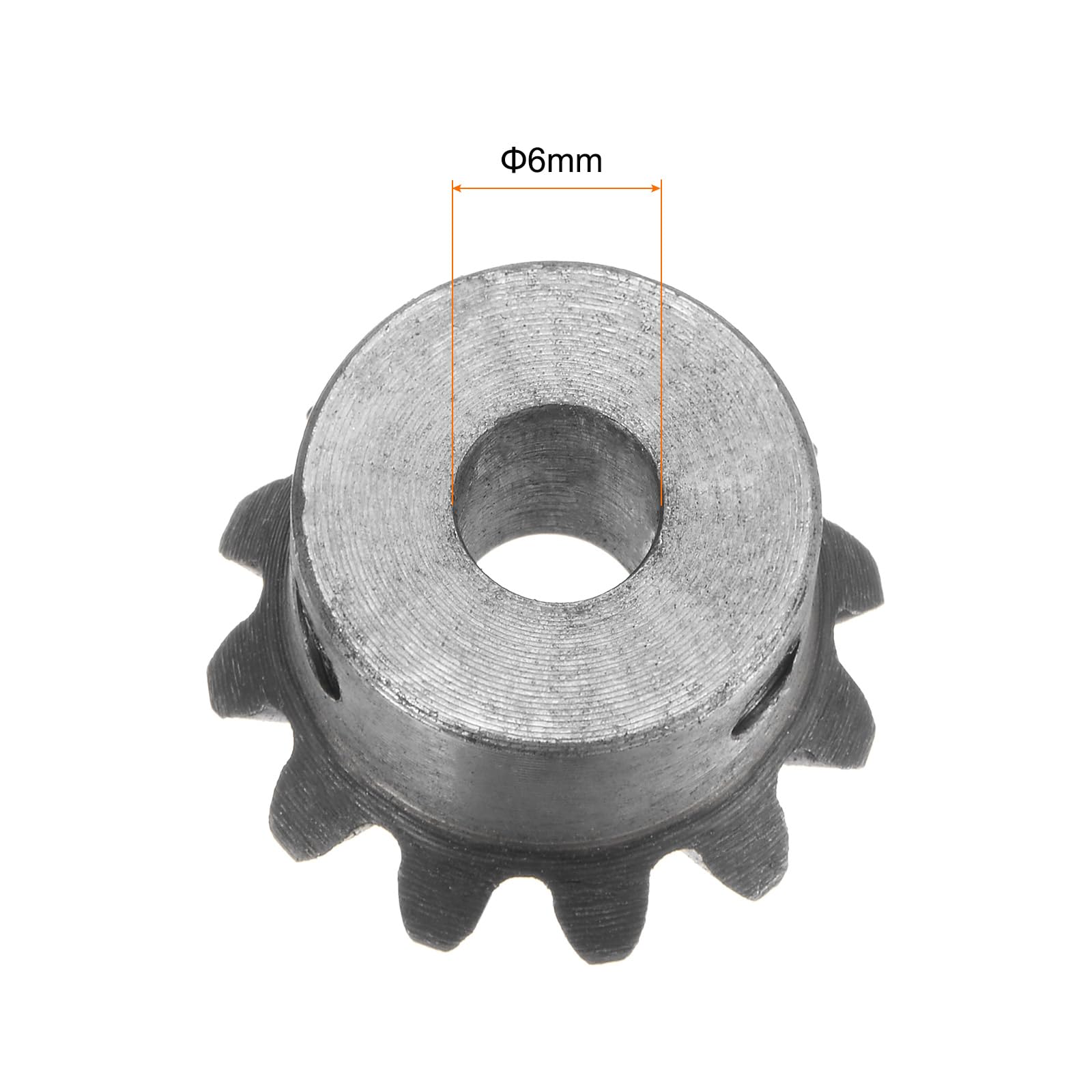 HARFINGTON 2pcs 1M 12 Teeth Bevel Gear - 6mm Shaft Hole 1:1 Ratio 45# Steel 2 Module 90 Degree Tapered Pinion Gear for Mechanical Hardware & DIY Projects - Perfect for Robotics, RC Cars, and Industrial Machinery