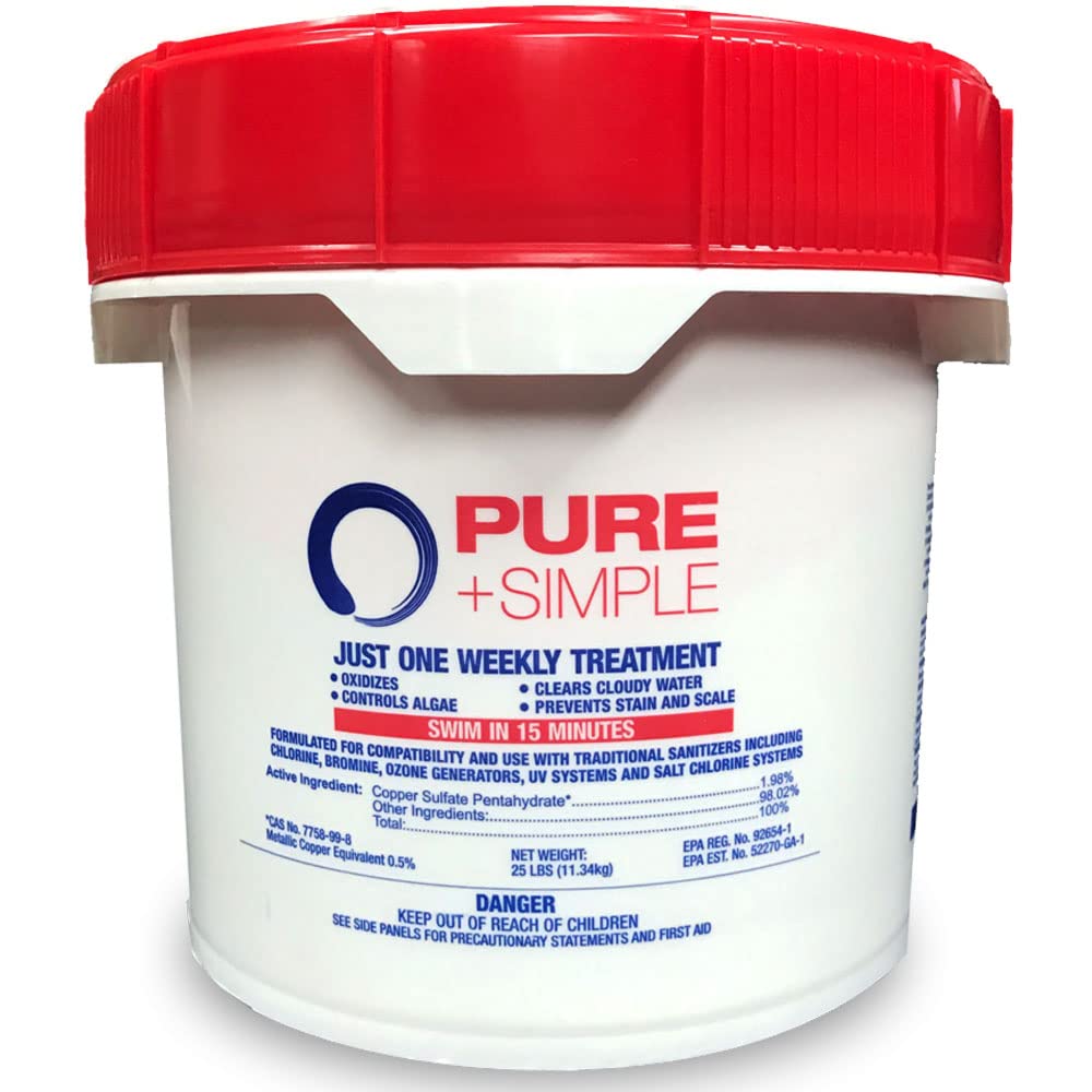 PURE + SIMPLE Weekly Chlorine-Free Pool Water Treatment | 10 LB Pail for Swimming Pool Maintenance | Safe & Effective Water Care Solution | Ideal for Backyard Pools, Spas & Hot Tubs