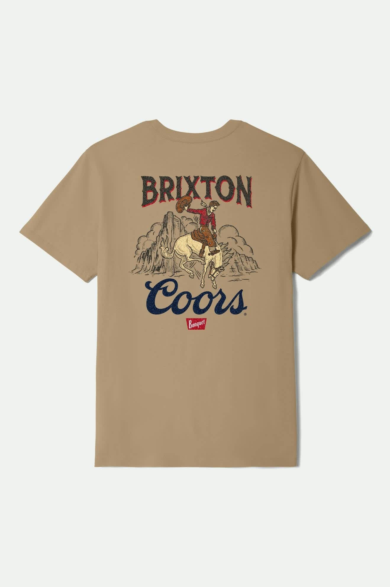 Coors Omaha Short Sleeve Standard T-Shirt for Men - Comfortable Cotton Crewneck Tee in Tan - Perfect for Casual Wear, Gym, and Everyday Outfits