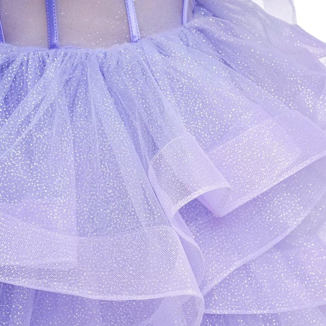 Sparkly Glitter Tulle Homecoming Dress with Layered Ruffles - Short Prom Dress with Spaghetti Straps - Teen Cocktail Party Mini Dress for Dances, Parties & Special Occasions - Style RO077