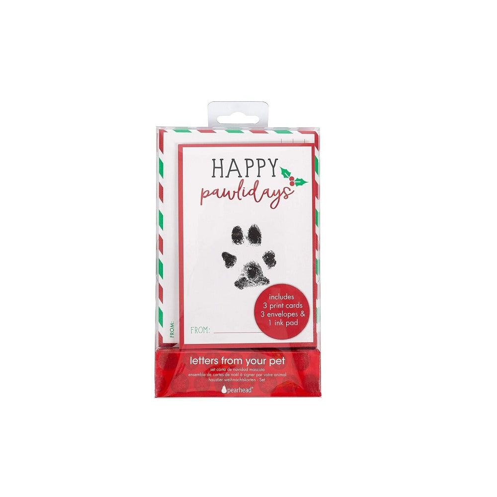 Christmas Paw Print Greeting Cards with Envelopes - 24 Pack Holiday Animal Theme Note Cards for Xmas Gifts, Party Invitations & Festive Greetings (Pet Lover, Dog Cat Theme)