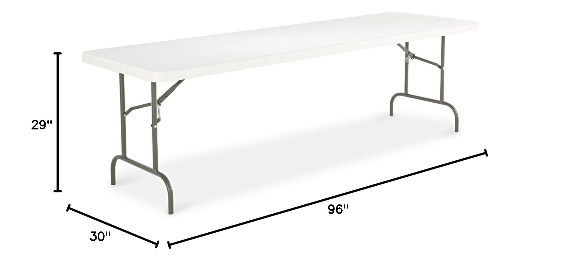 Alera 65601 Platinum Resin Rectangular Folding Table - 96
