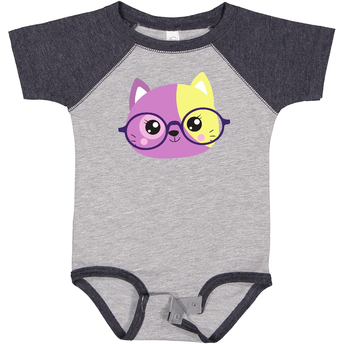 Hipster Cat Bodysuit with Glasses for Babies & Kids Playtime