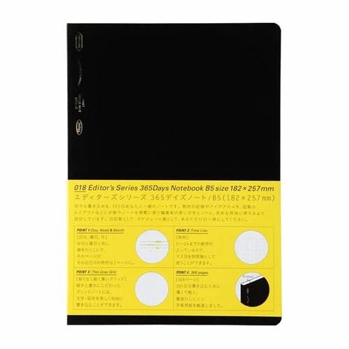 STALOGY Editor's Series 365 Days Notebook - A5 Grid Notebook for Journaling, Planning & Note Taking - Premium Japanese Paper - Perfect for Bullet Journal, Daily Planner & Work Organizer