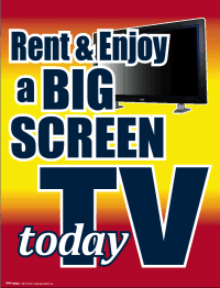 Premium Vinyl Window Sign - Rent & Enjoy a Big Screen TV Today | Perfect for Storefronts, Events & Promotions
