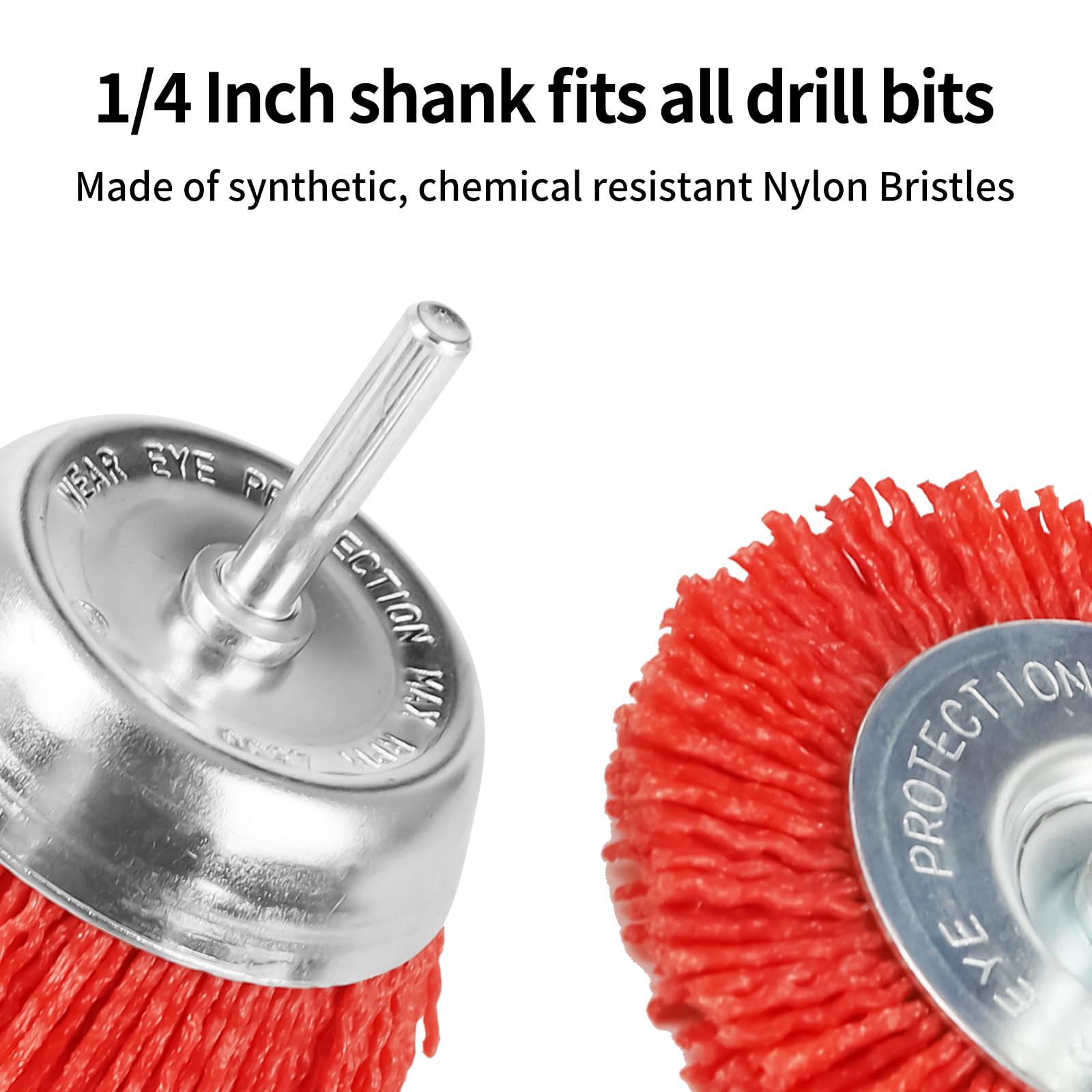 5 Pack Nylon Wire Drill Brush Set - 1/4