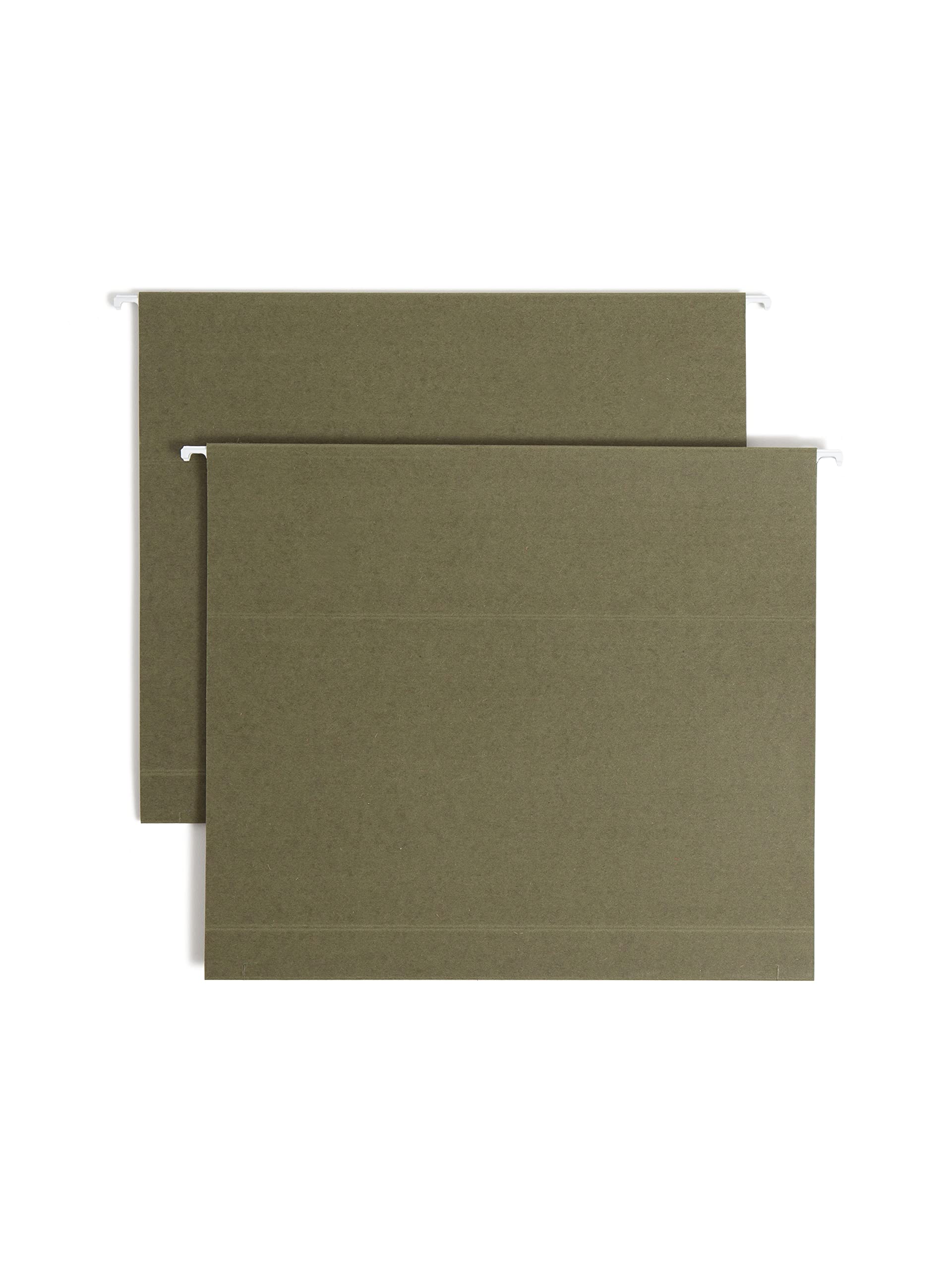 Smead 100% Recycled Box Bottom Hanging File Folders - 2 Inch Expansion, Letter Size, Standard Green (25 per Box) - Perfect for Office Organization, Filing Cabinets & Document Storage