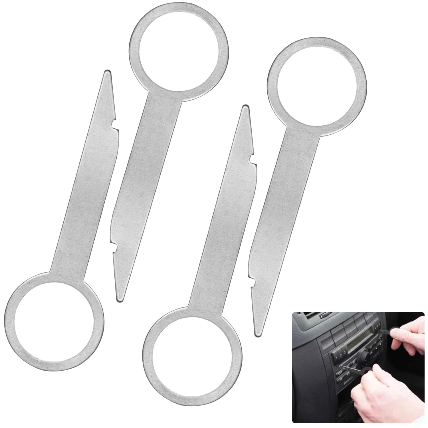 Audi Car Radio Removal Tool Key DIN Release Keys Set - Compatible with Audi A1 A3 A4 A5 A6 Q3 Q5 - Essential Car Audio Maintenance Kit for Stereo Installation & Repair