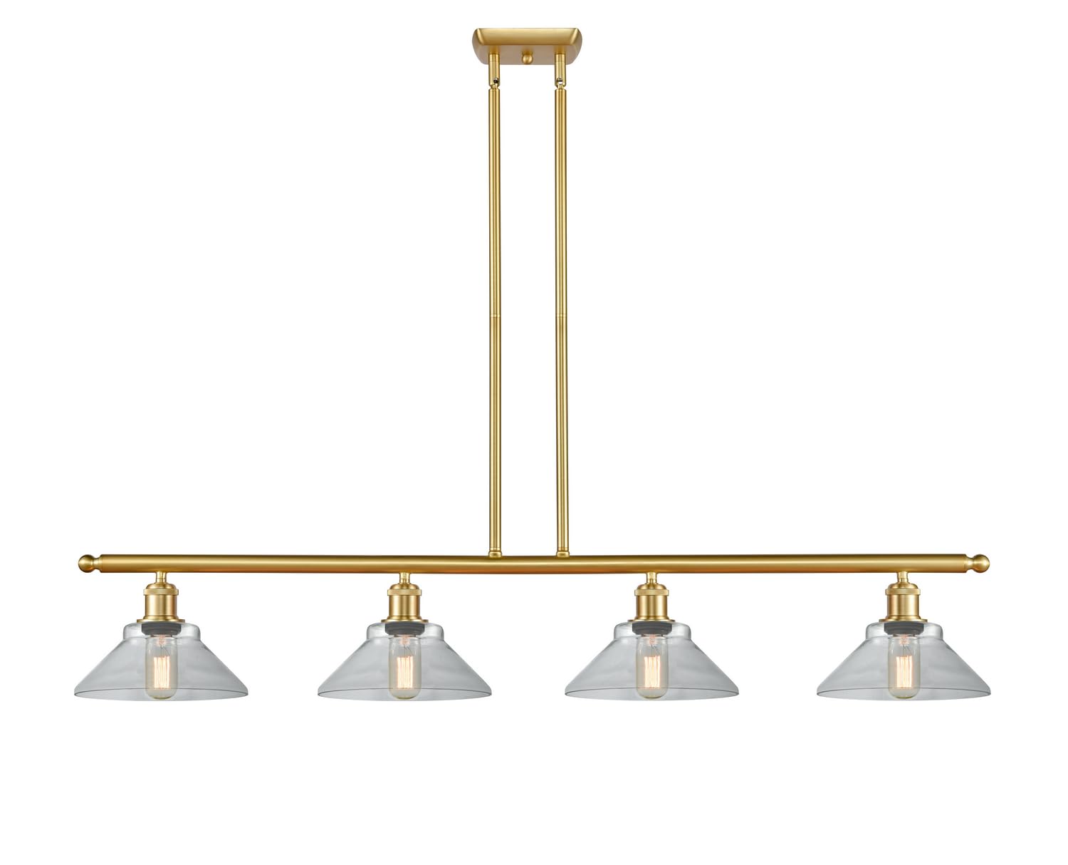 Orwell 3-Light Island Pendant Lighting Fixture - Modern Kitchen Island Chandelier with Glass Shades (Model 516-4I-SG-G132) - Perfect for Dining Room, Kitchen Island, and Breakfast Nook Lighting