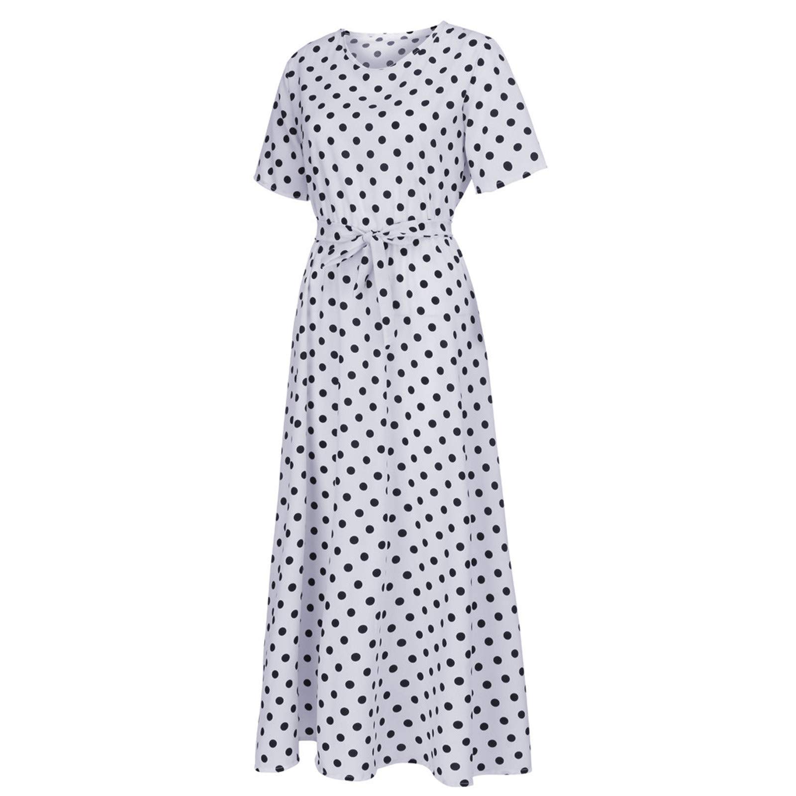 Women's Mini Swing Skater Dress - Polka Dot Long Sleeve O-Neck Sun Dress for Summer Casual Wear | Perfect for Parties, Dates & Office Outfits