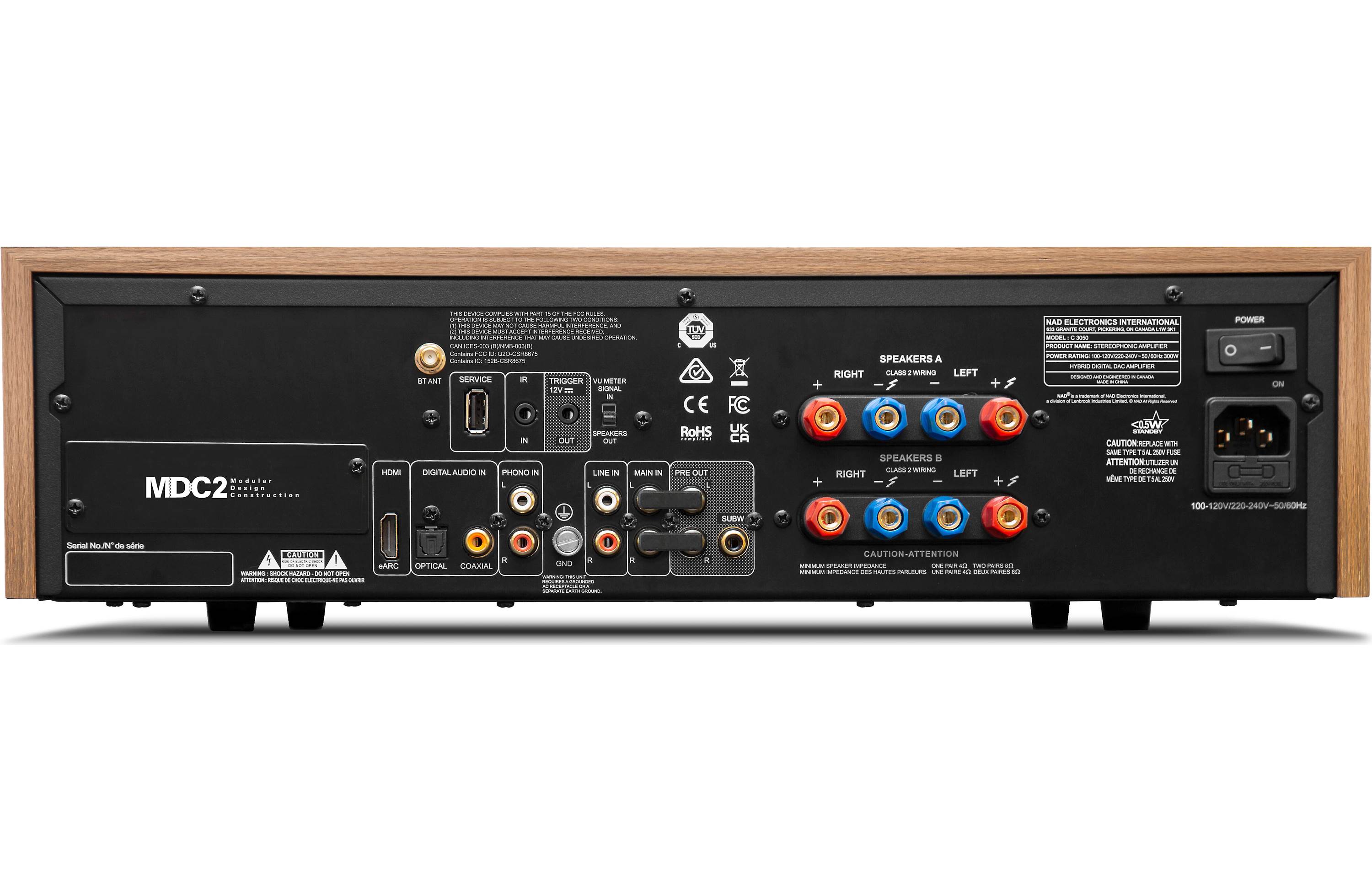 NAD C 3050 Stereo Integrated Amplifier with DAC & Bluetooth - High-Fidelity Audio for Home Theater & Music Listening