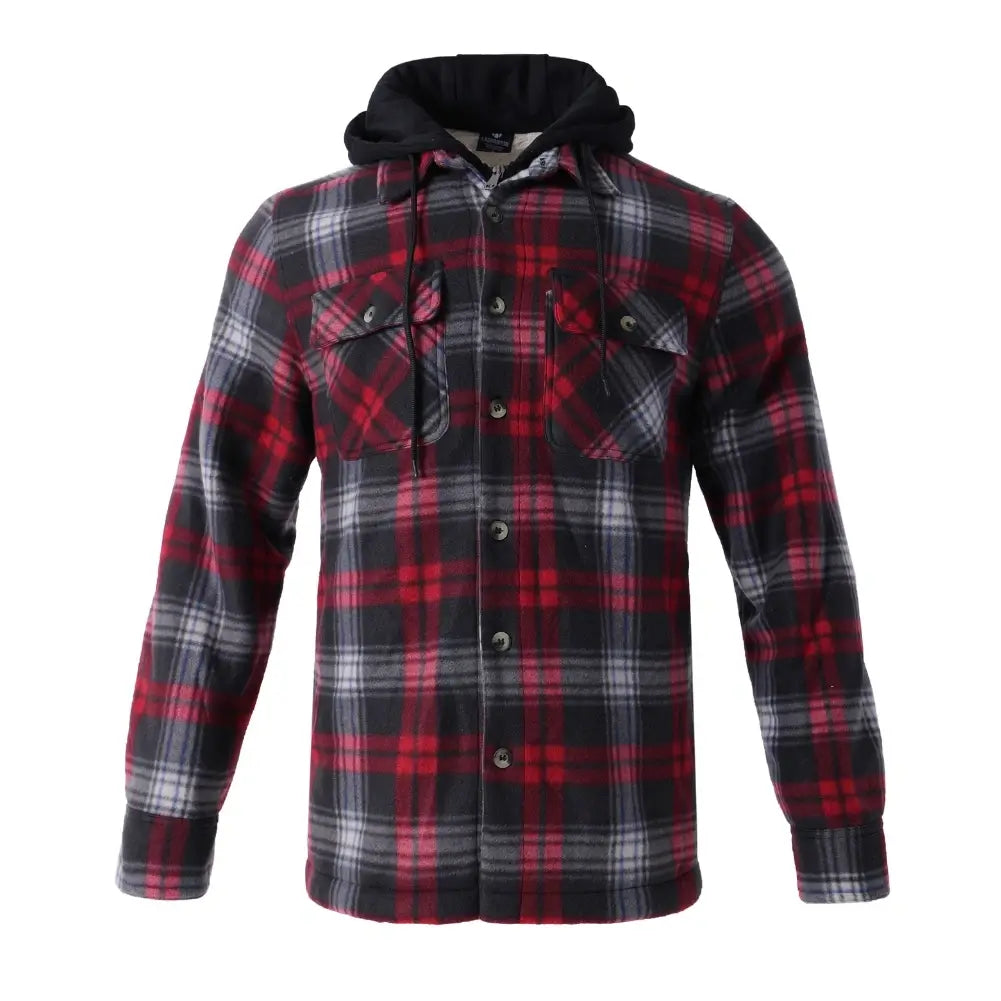 Men's Warm Plaid Berber Fleece Lined Jacket - Winter Outdoor Casual Coat for Hiking, Camping & Daily Wear