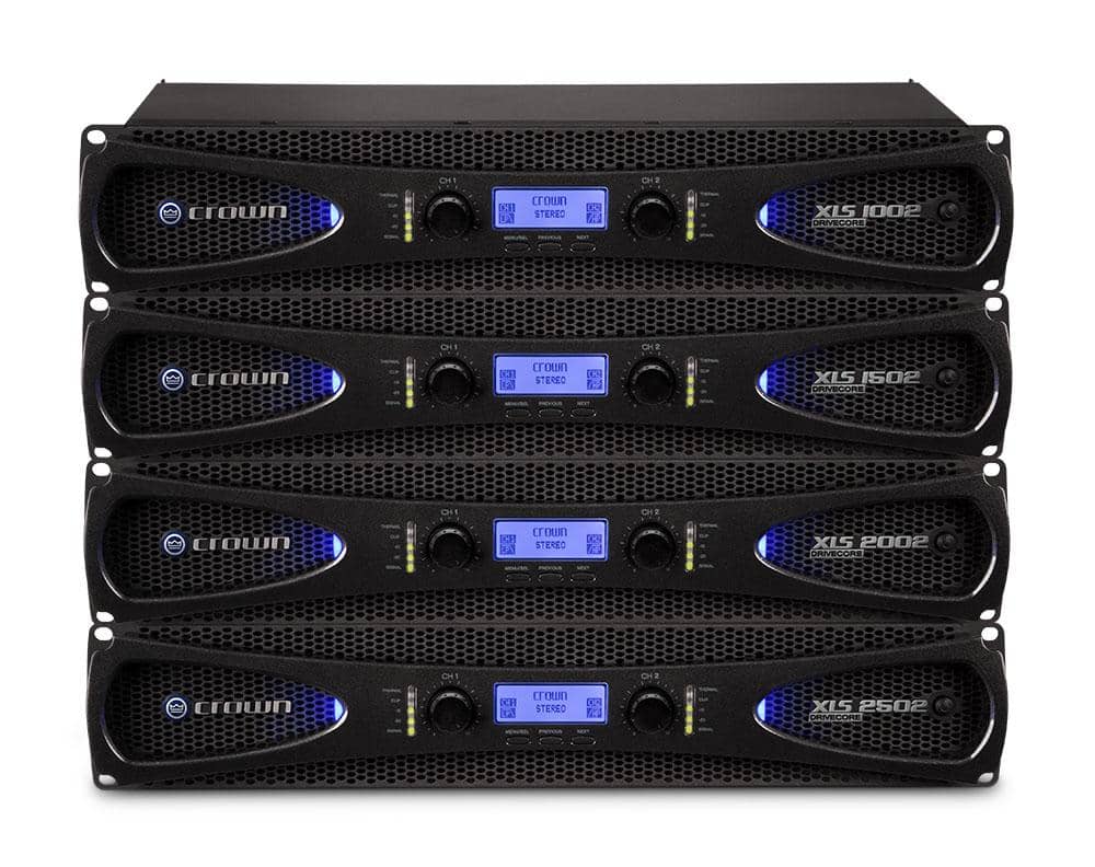 Crown XLS2502 Professional Power Amplifier - 750W 2-Channel for Live Sound, DJ, and Studio Audio Equipment
