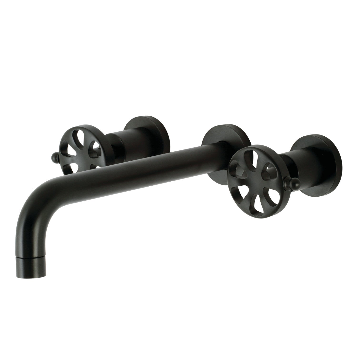 Belknap KS8020RX Matte Black Wall Mount Roman Tub Faucet - 2 Handle 3 Hole Bathroom Faucet for Luxury Soaking Tubs & Spa Retreats