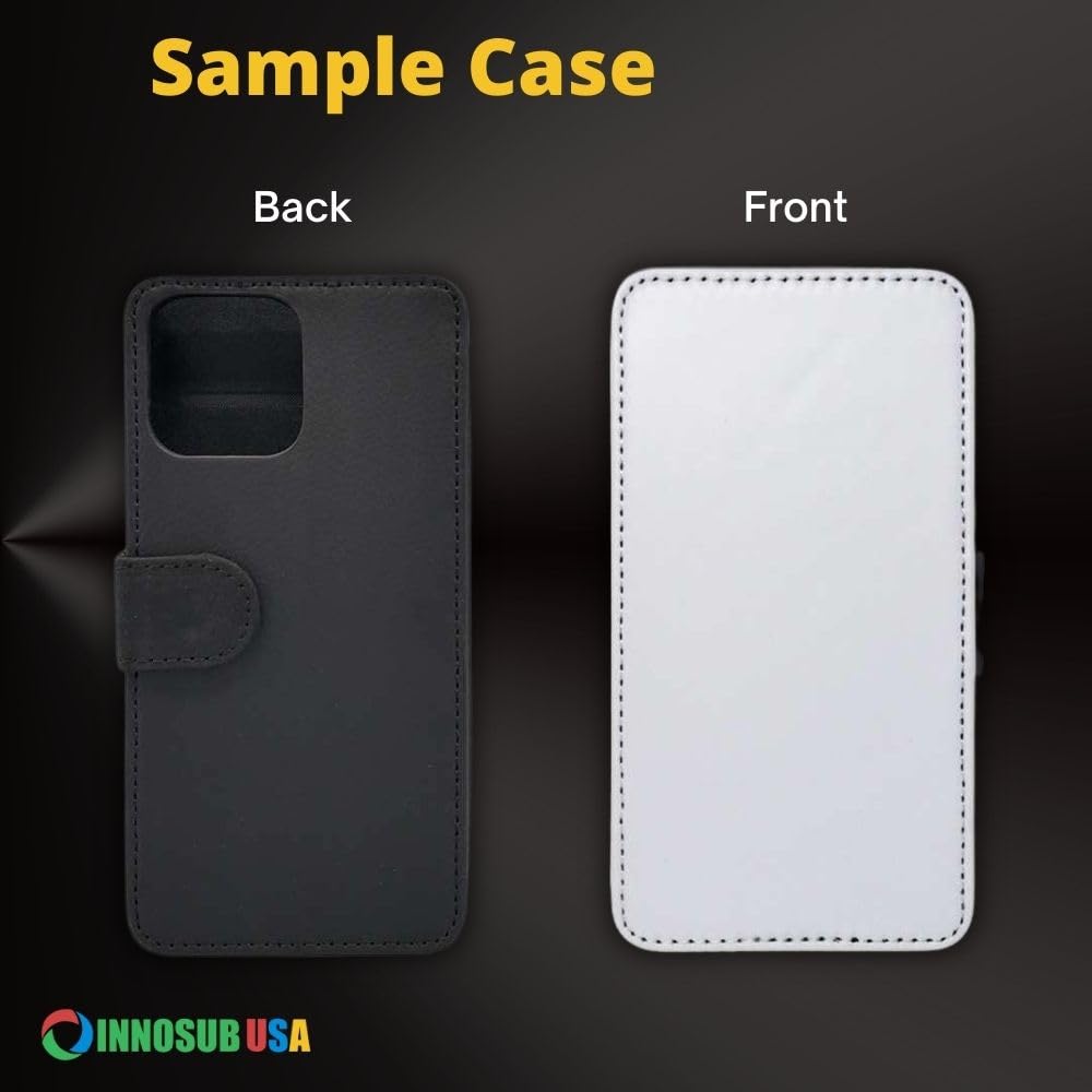 INNOSUB 5X Sublimation Blank Wallet Flip Cases for Apple iPhone 13 - 3 Credit Card Slots | Dye Sublimation Phone Cover | Printable Phone Case | Made in USA | Perfect for DIY Customization, Gift Giving & Everyday Use