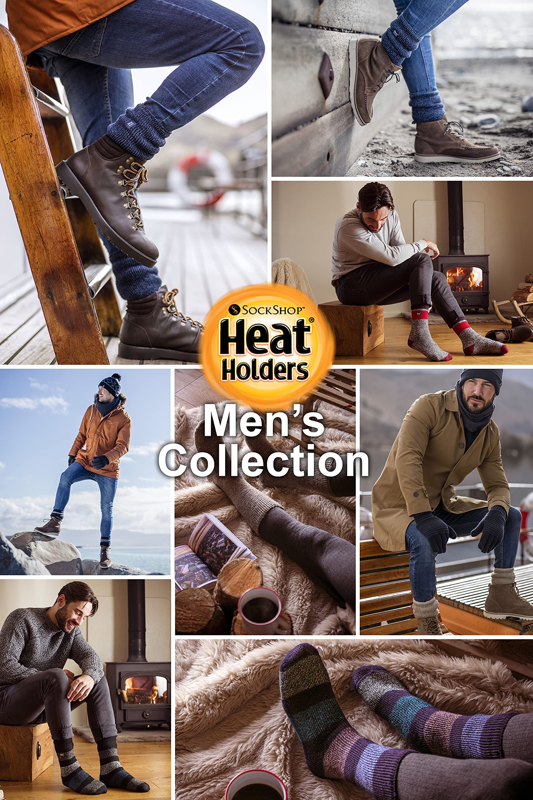 HEAT HOLDERS Men's Thermal Winter Socks - Ultra Warm Thick Crew Socks for Bigfoot Size 13-15 US - Perfect for Cold Weather, Hiking & Outdoor Activities