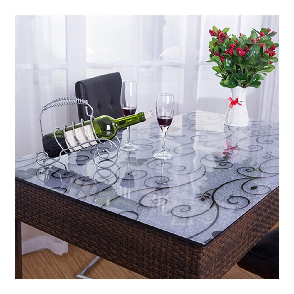 Premium PVC Tablecloth - Waterproof, Oilproof & Heat-Resistant Dining Table Protector - 90x150cm Soft Table Mat for Kitchen, Dining Room & Tea Table - 1mm Thick ALGFree (Color: B) - Perfect for Daily Meals, Parties & Home Decor