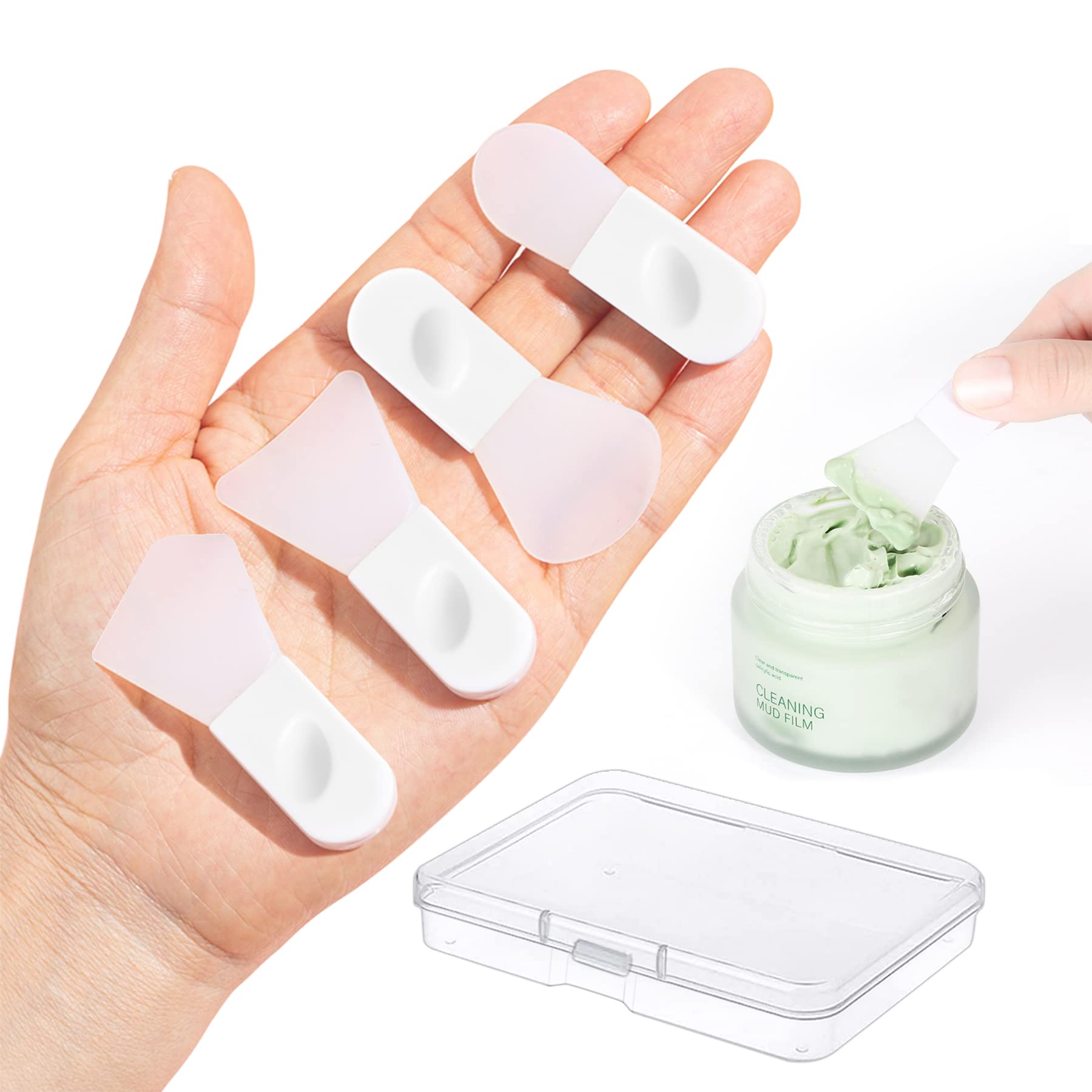 4PCS Silicone Face Mask Applicator Brushes - Soft Makeup Spatula for Cosmetic, Mud, Clay & Eye Masks | Portable Skincare Tool for Face & Body Lotion Application | Perfect for At-Home Spa & Professional Salon Use