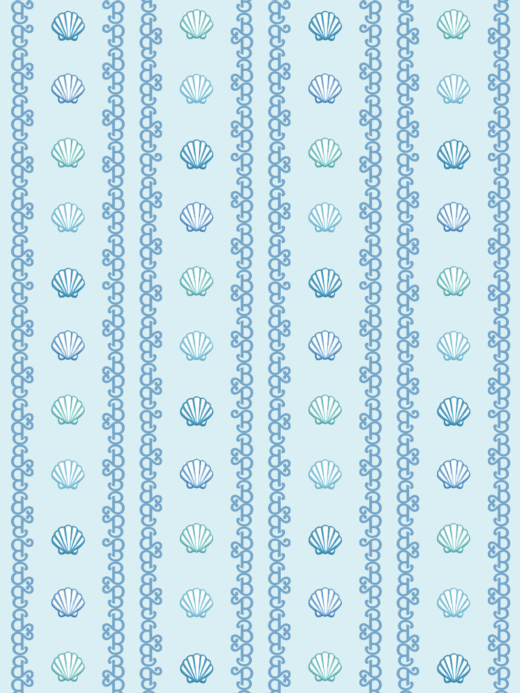 Barbie™ Shell Stripe Wallpaper - Pale Blue Aesthetic Wall Decor for Girls' Bedroom & Playroom | Peel & Stick Removable Wallpaper for Nursery, Kids Room