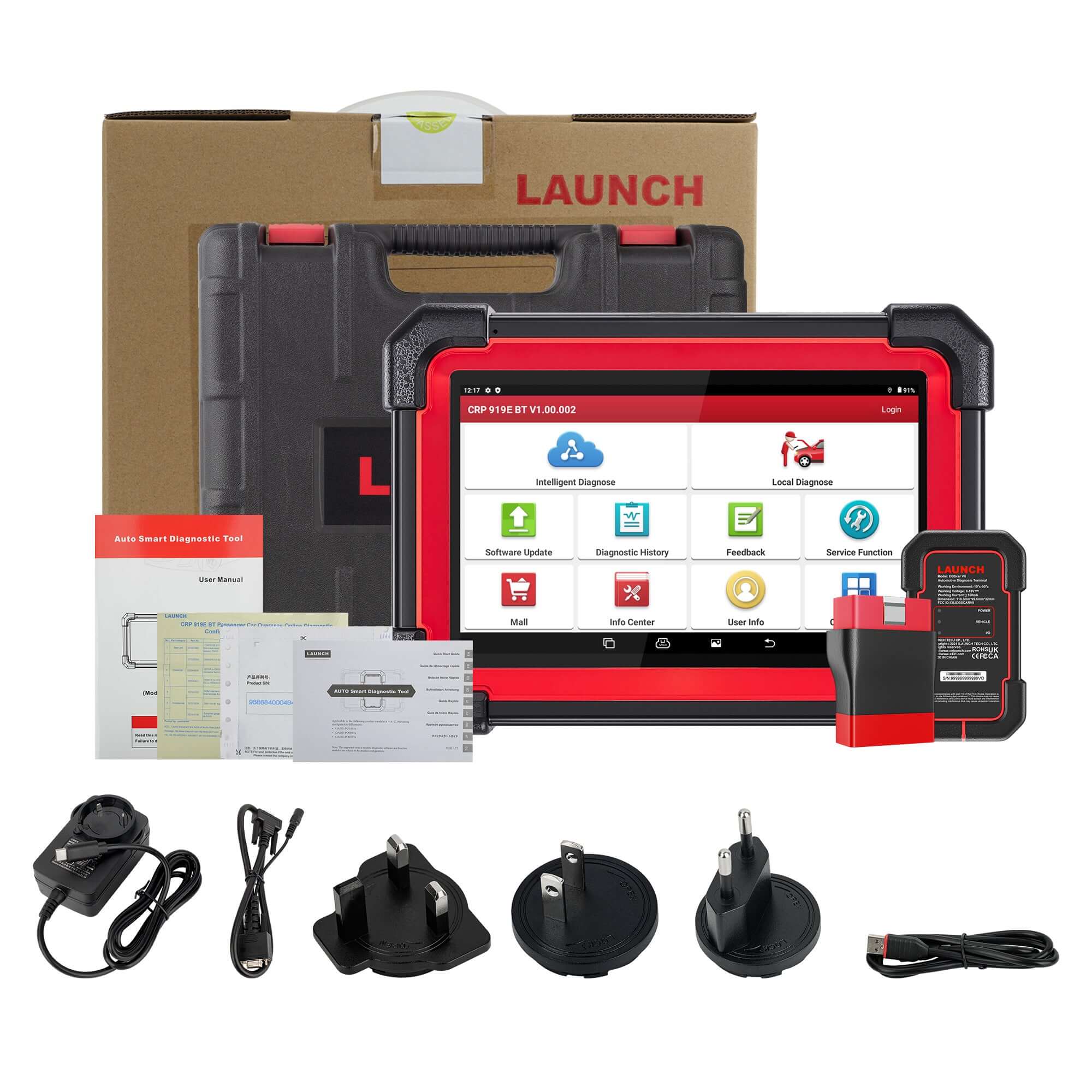 LAUNCH X431 CRP919EBT Wireless CAN FD OBD2 Scanner with Bi-Directional ECU Coding - Professional Automotive Diagnostic Tool for Car Repair & Engine Tuning (Compatible with Most Vehicles)