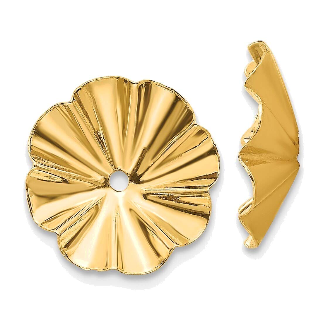 14K Yellow Gold Polished Fancy Earring Jackets - Perfect for Weddings, Parties & Special Occasions