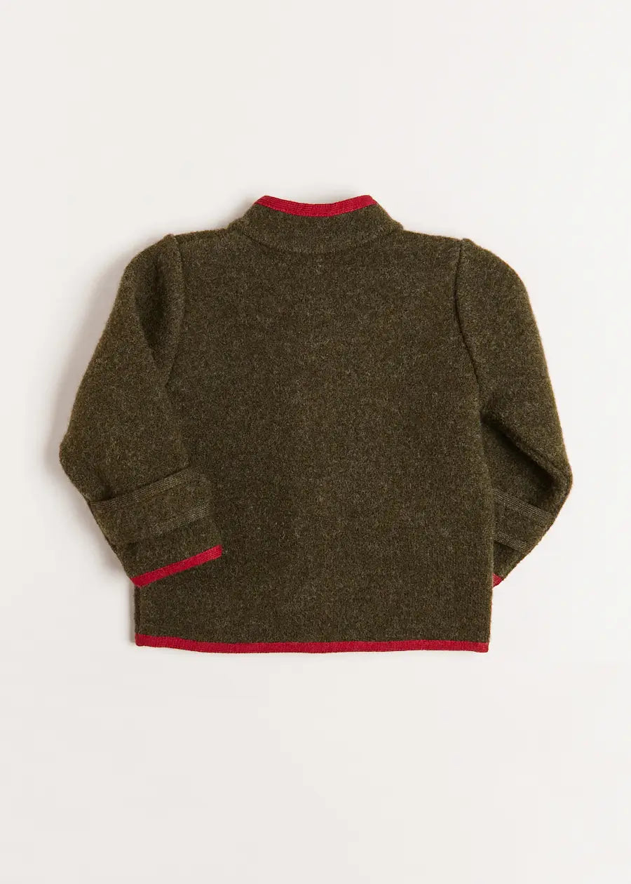 Stylish Green Austrian Single Breasted Contrast Trim Jacket for Kids (18 Months to 10 Years) - Perfect for School, Parties & Special Occasions