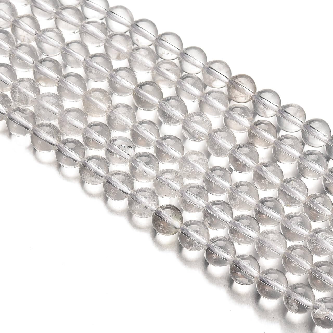 48PCS 8mm Clear Crystal Quartz Beads - Natural Round Gemstone Loose Beads for DIY Jewelry Making, 15