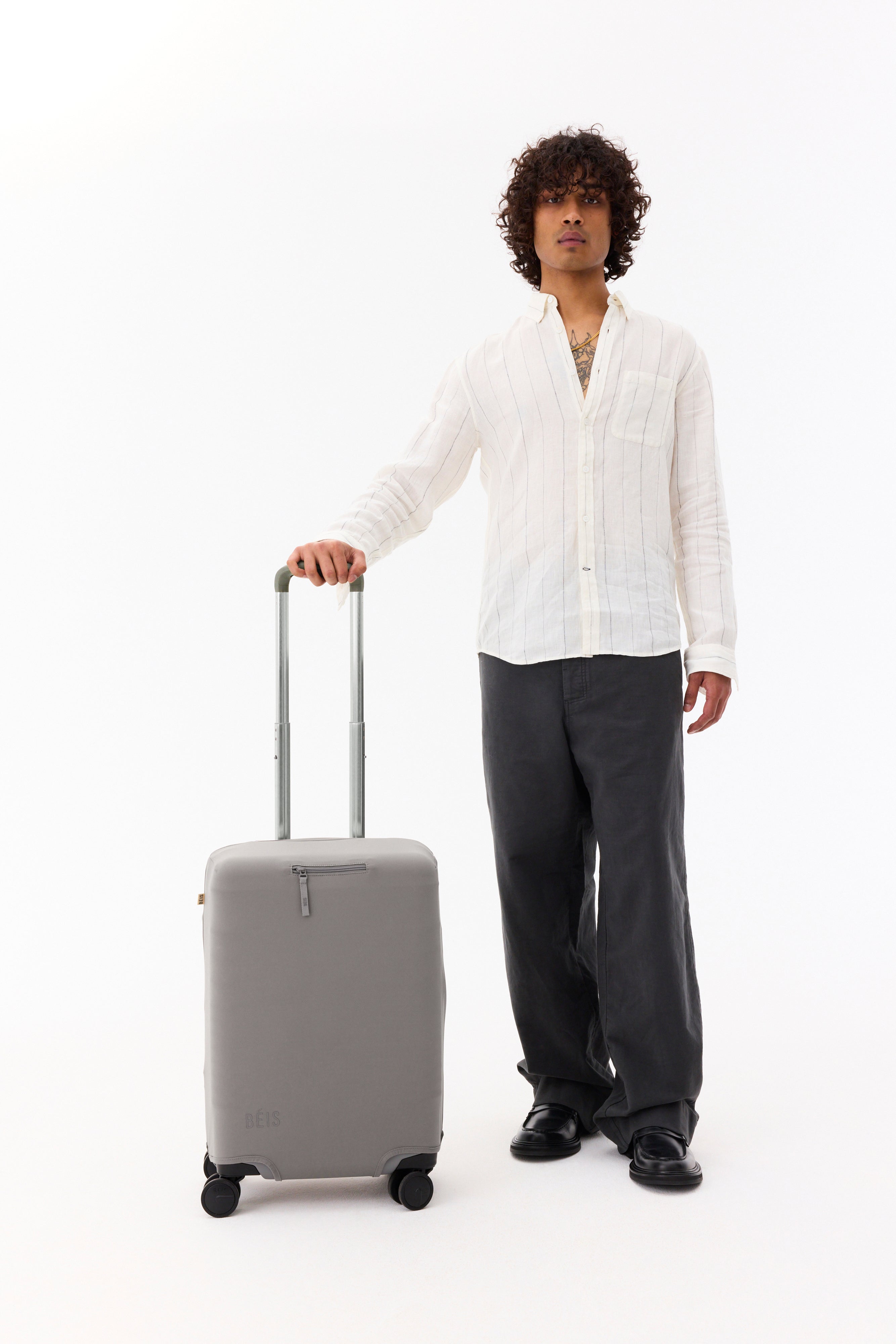 Premium Grey Carry On Luggage Cover - Waterproof & Scratch-Resistant Travel Protector for Airlines (Perfect for Business Trips & Weekend Getaways)