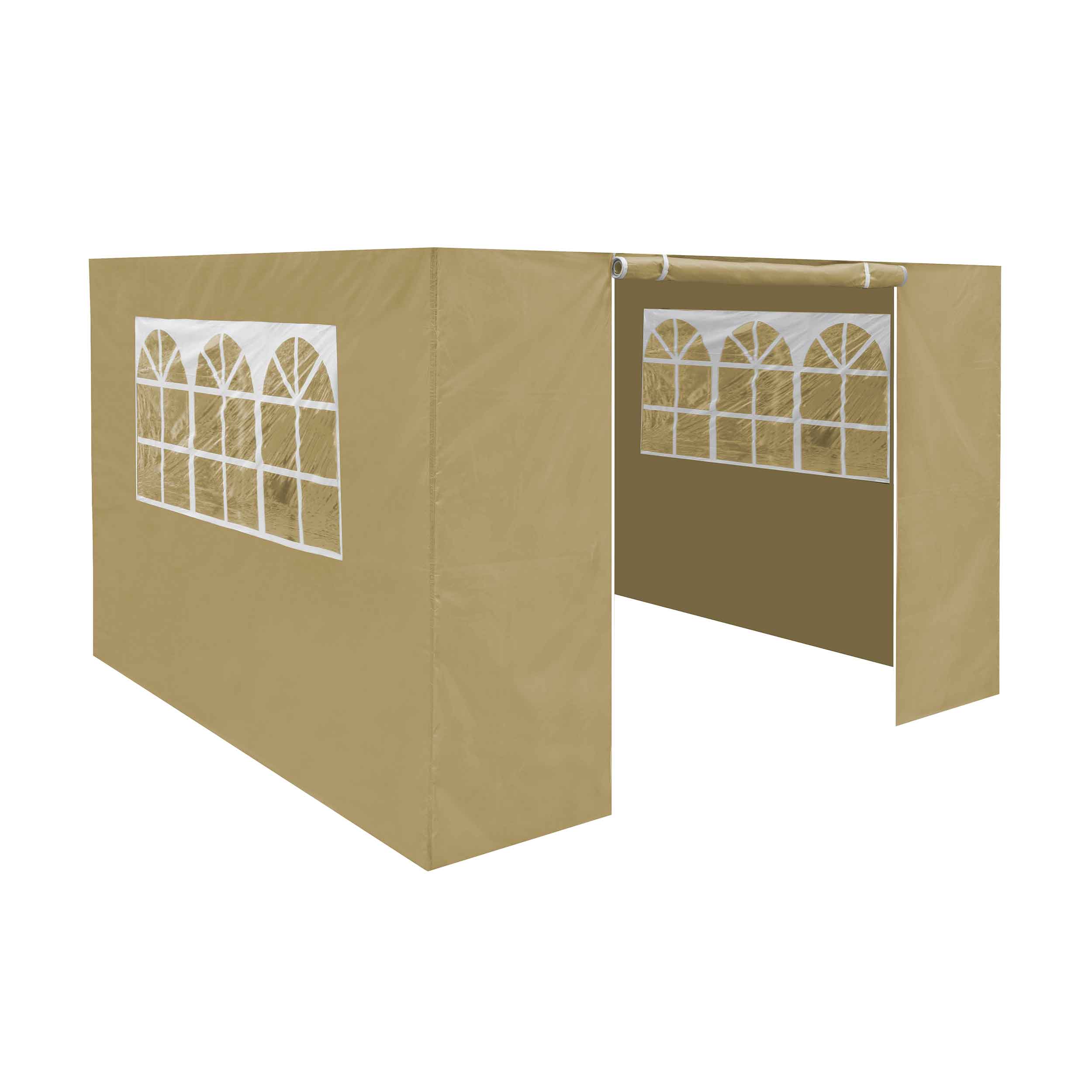Premium Gazebo Side Walls with Doors & Windows - Fits 3x3m Gazebos, Beige (DG146) - Perfect for Outdoor Weddings, Parties & Garden Events