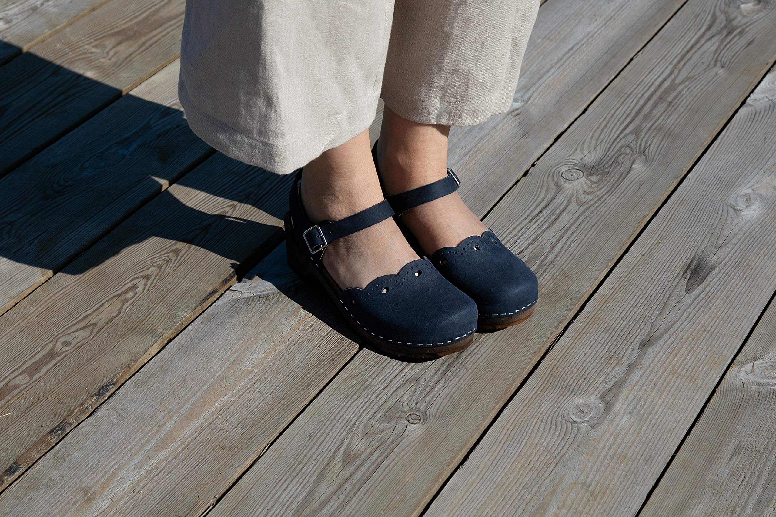 Sandgrens Handmade Swedish Wooden Clogs for Women - Comfortable Low Heel Sandals | Milan Style | Perfect for Gardening, Casual Walks & Summer Outfits