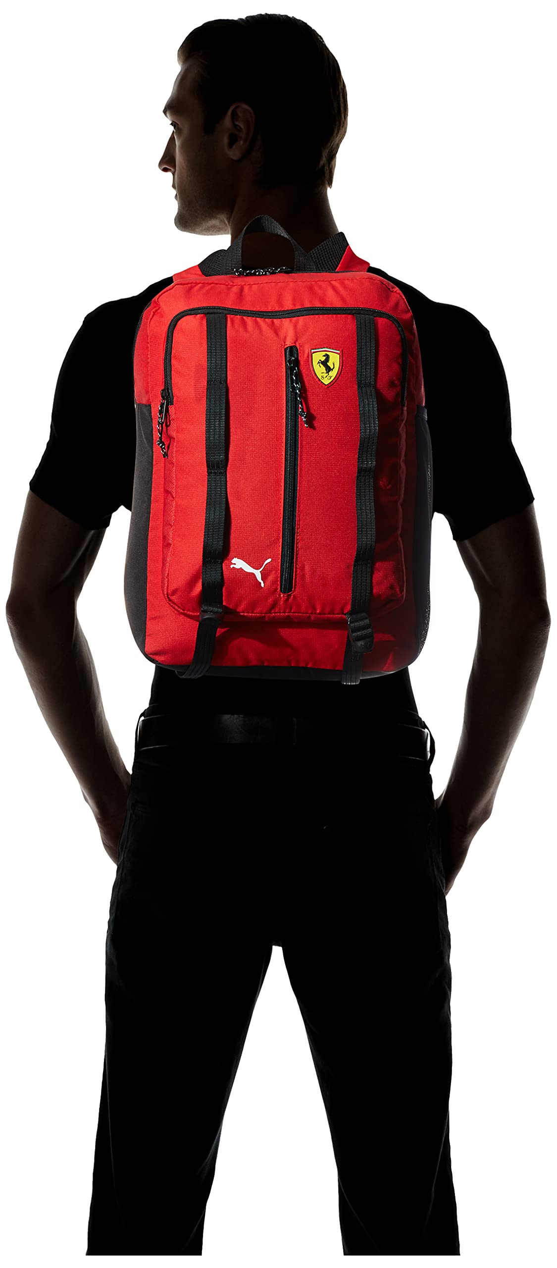 PUMA Scuderia Ferrari Red Sports Backpack for Men & Women - Lightweight Durable Gym Bag for Workout, Travel & School - Official Ferrari Racing Collection