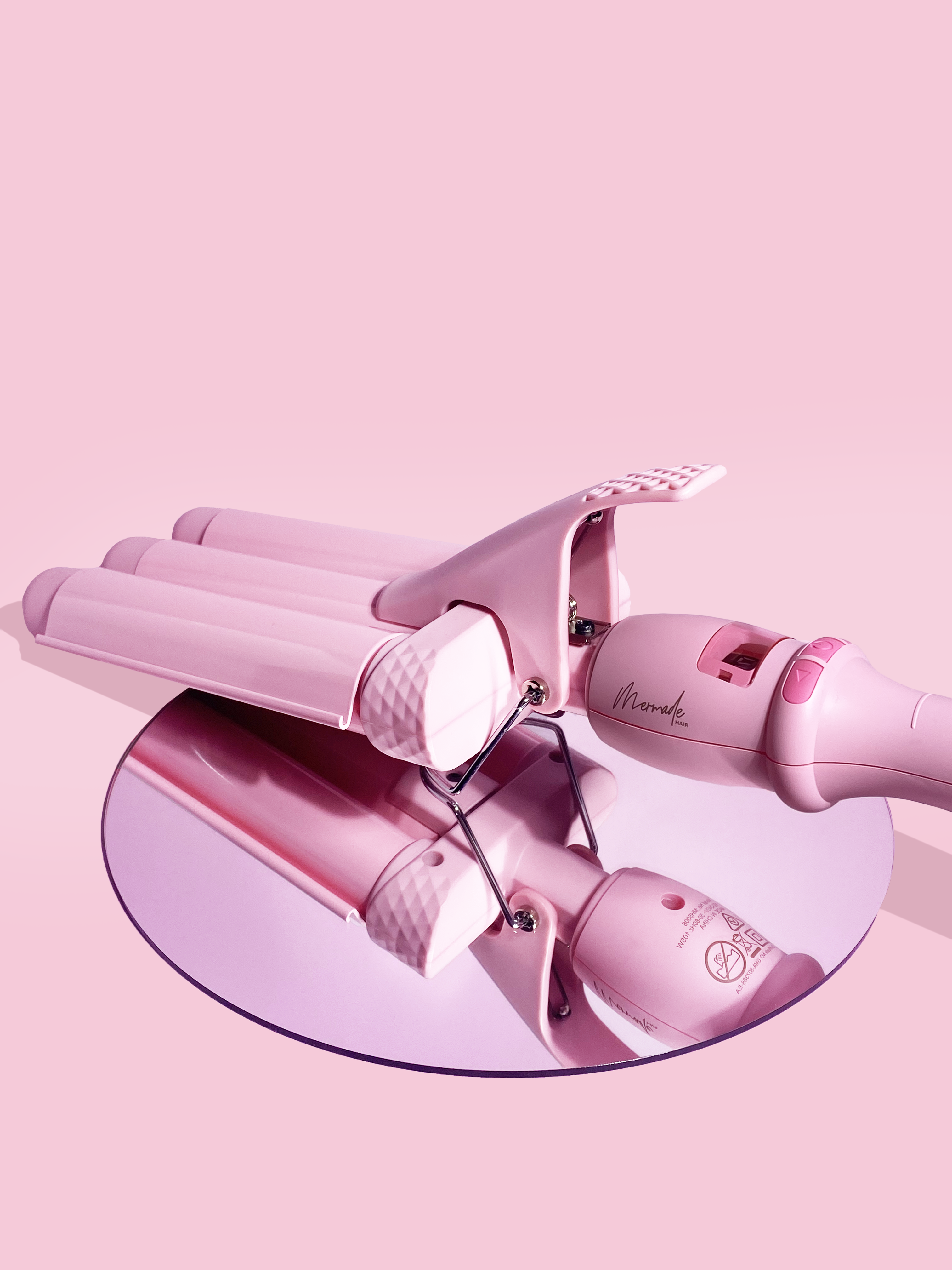 Mermade Hair PRO Mini Pink Hair Waver 25mm - Professional Hair Curling Iron for Beach Waves & Vintage Styles - Perfect for Parties, Weddings & Everyday Glam
