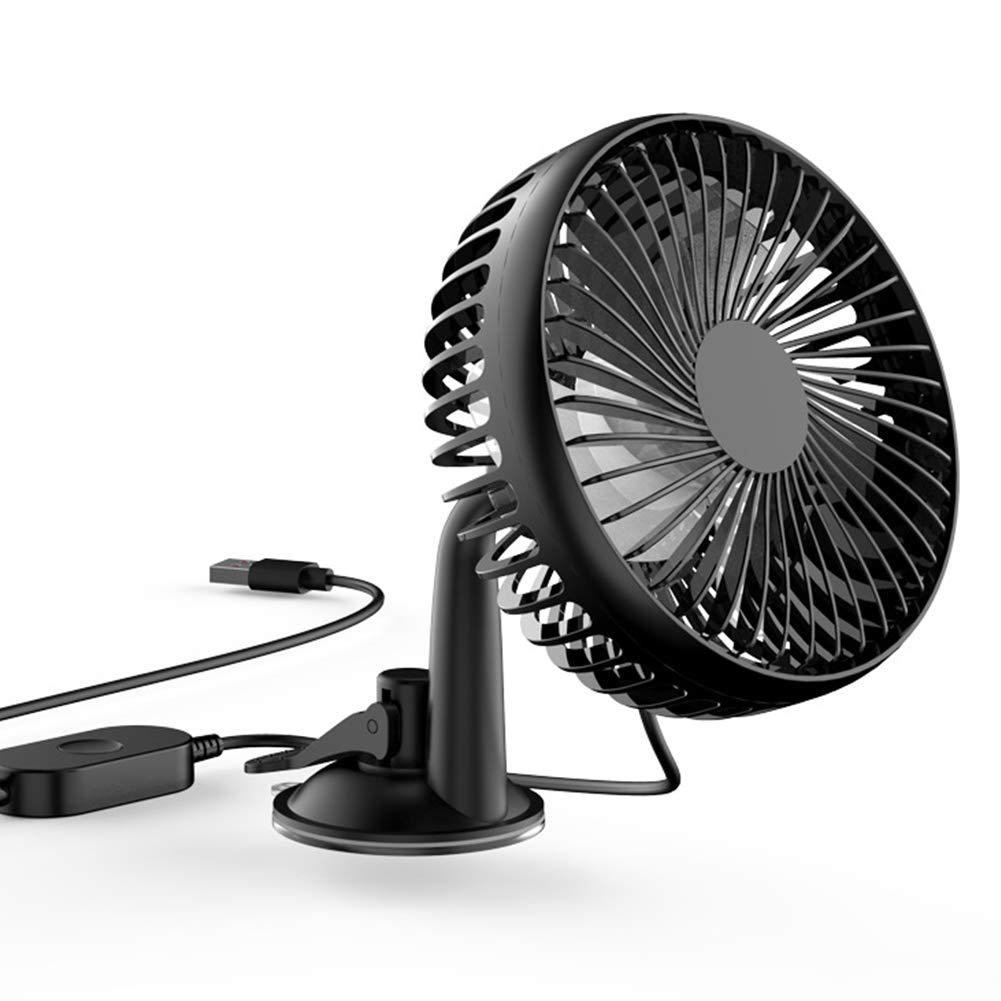 Rachael USB Car Fan with Suction Cup - High Wind, 3-Speed Adjustable, Quiet Cooling Fan for Vehicles - Perfect for Road Trips, Commuting & Hot Summer Days