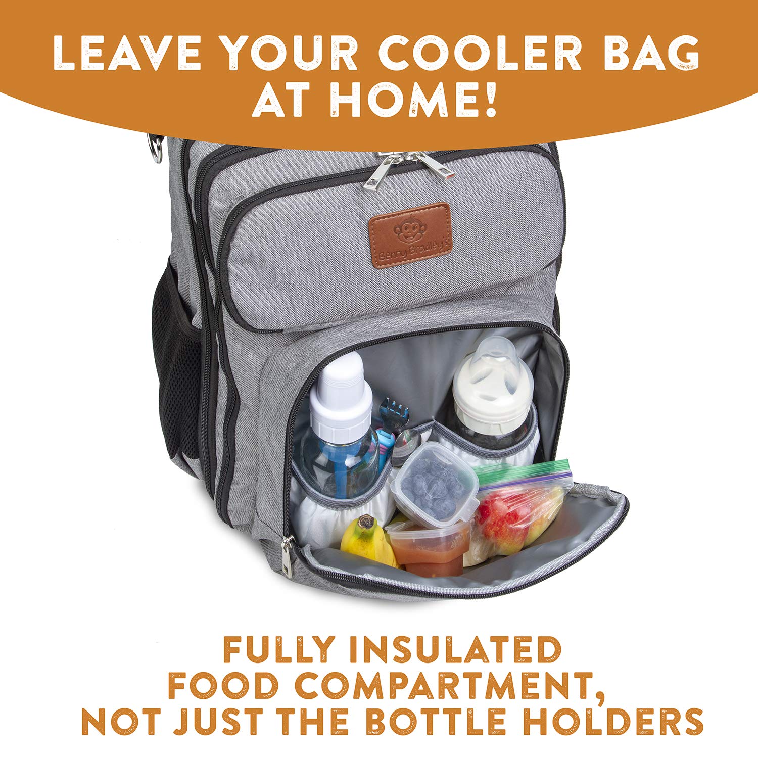 **Benny Bradley’s 3-in-1 Diaper Bag Backpack – Waterproof, Spill-Proof, Large Capacity Baby Bag with Stroller Straps – Perfect for Parents, Travel & On-the-Go – Universal Stroller Attachment & Built-In Cooler**
