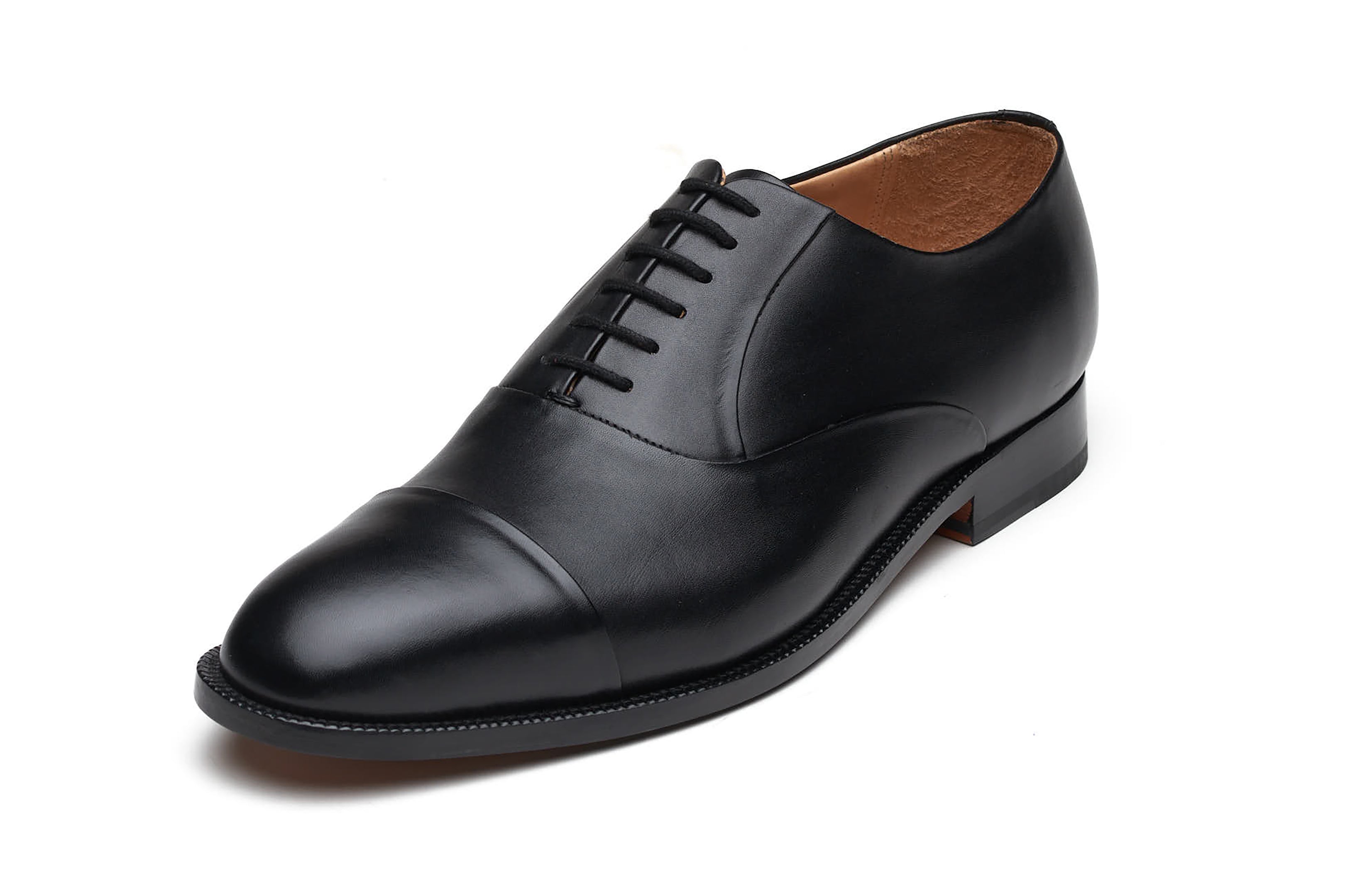 Premium Black Blind Stitch Captoe Oxford Dress Shoes for Men – Perfect for Business, Formal Events & Office Wear
