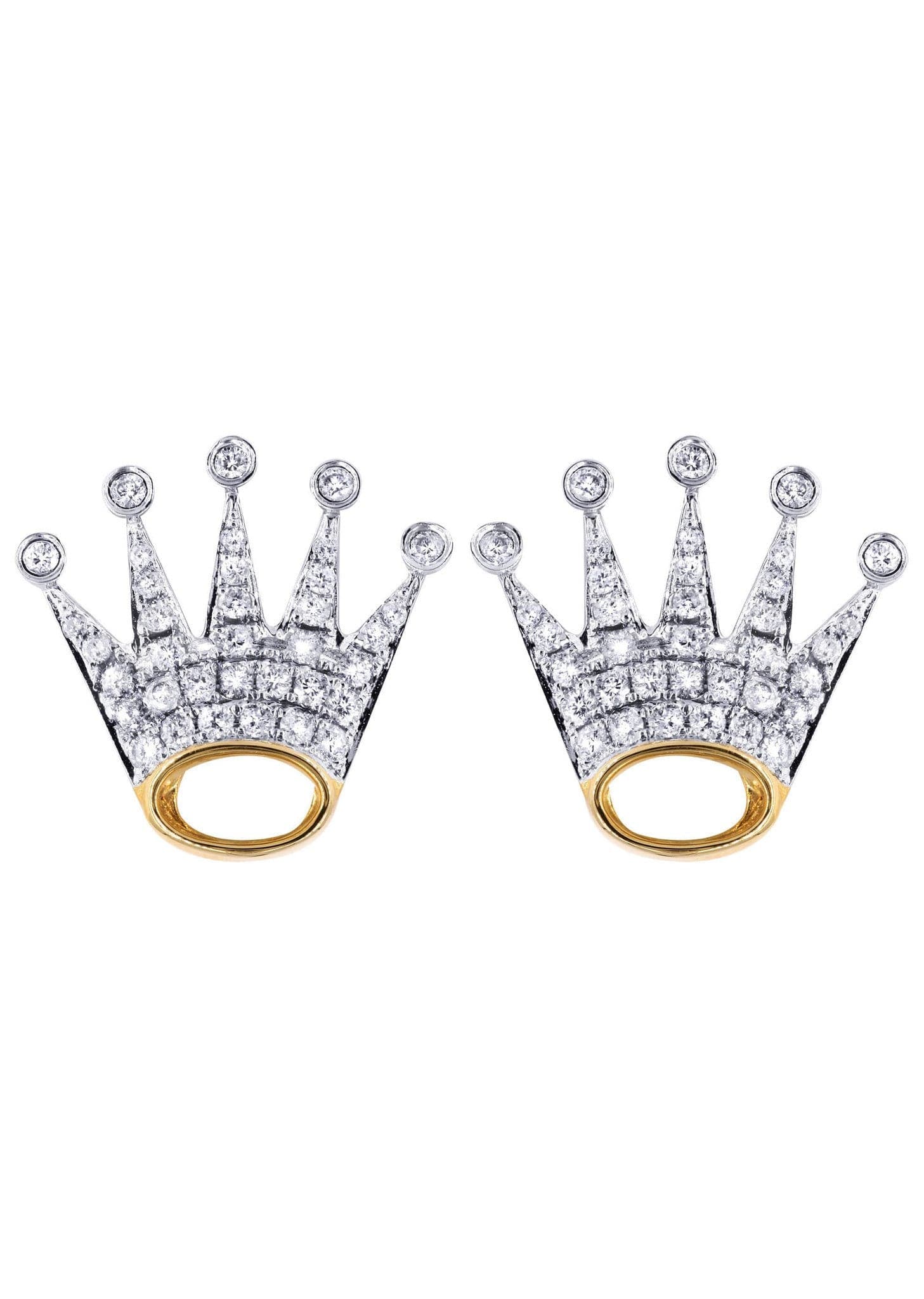 14K Yellow Gold Men's Diamond Earrings - 0.87 Carat Stud Earrings for Men | Perfect for Gifts, Weddings & Special Occasions