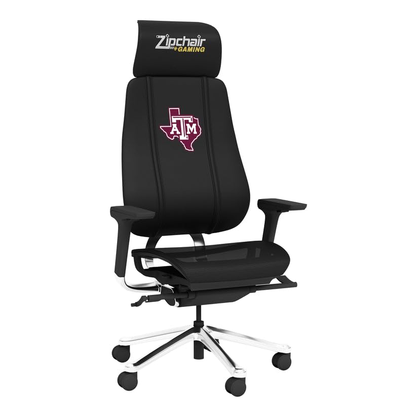 PhantomX Black Mesh Gaming Chair with Texas A&M Embroidered Logo - Ergonomic Office & Esports Chair for PC, Console Gaming & Home Office