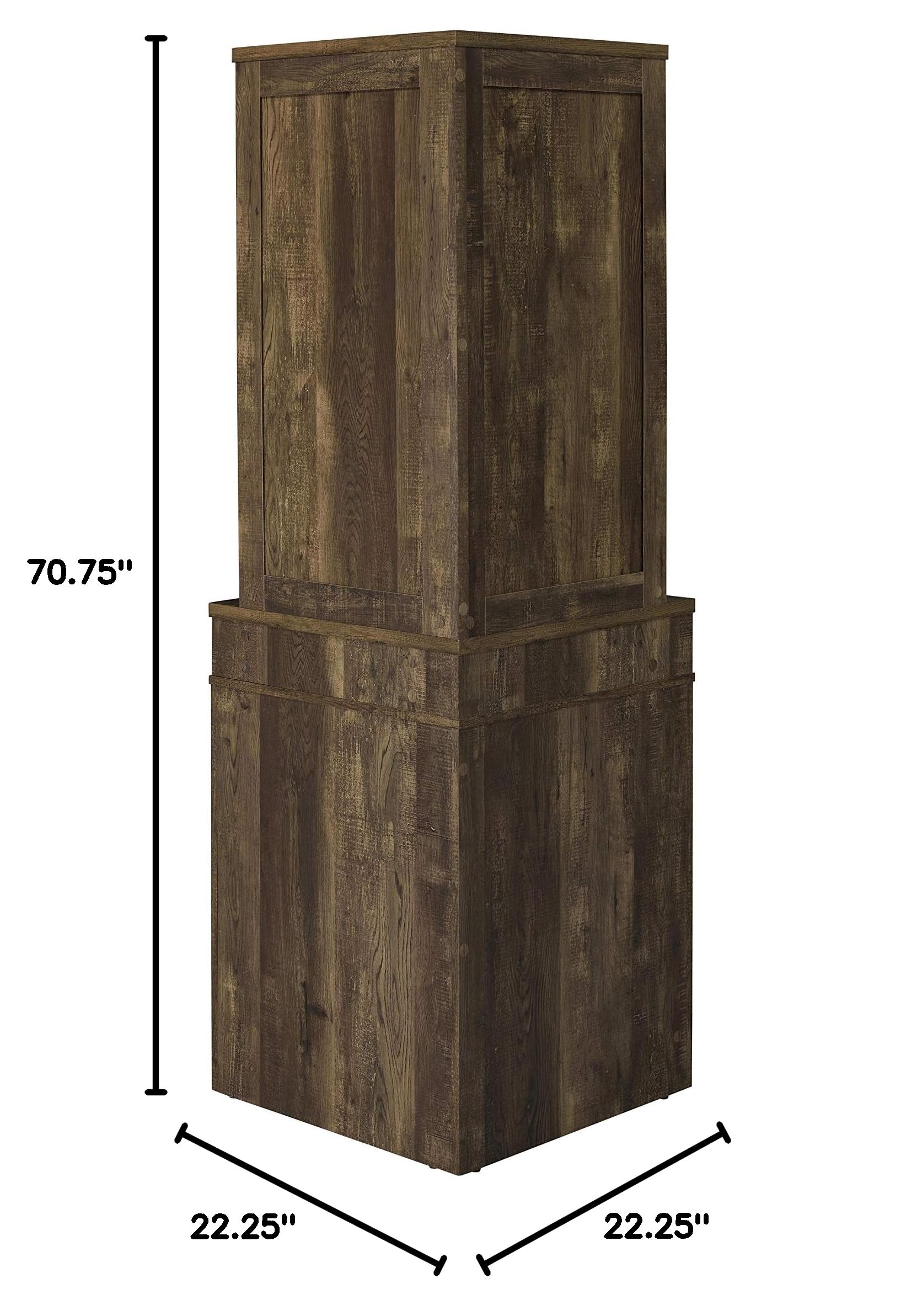 Rustic Oak Bar Cabinet with Stemware Rack - Coaster Furniture 182303 - Perfect for Home Bars, Dining Rooms & Entertaining Spaces