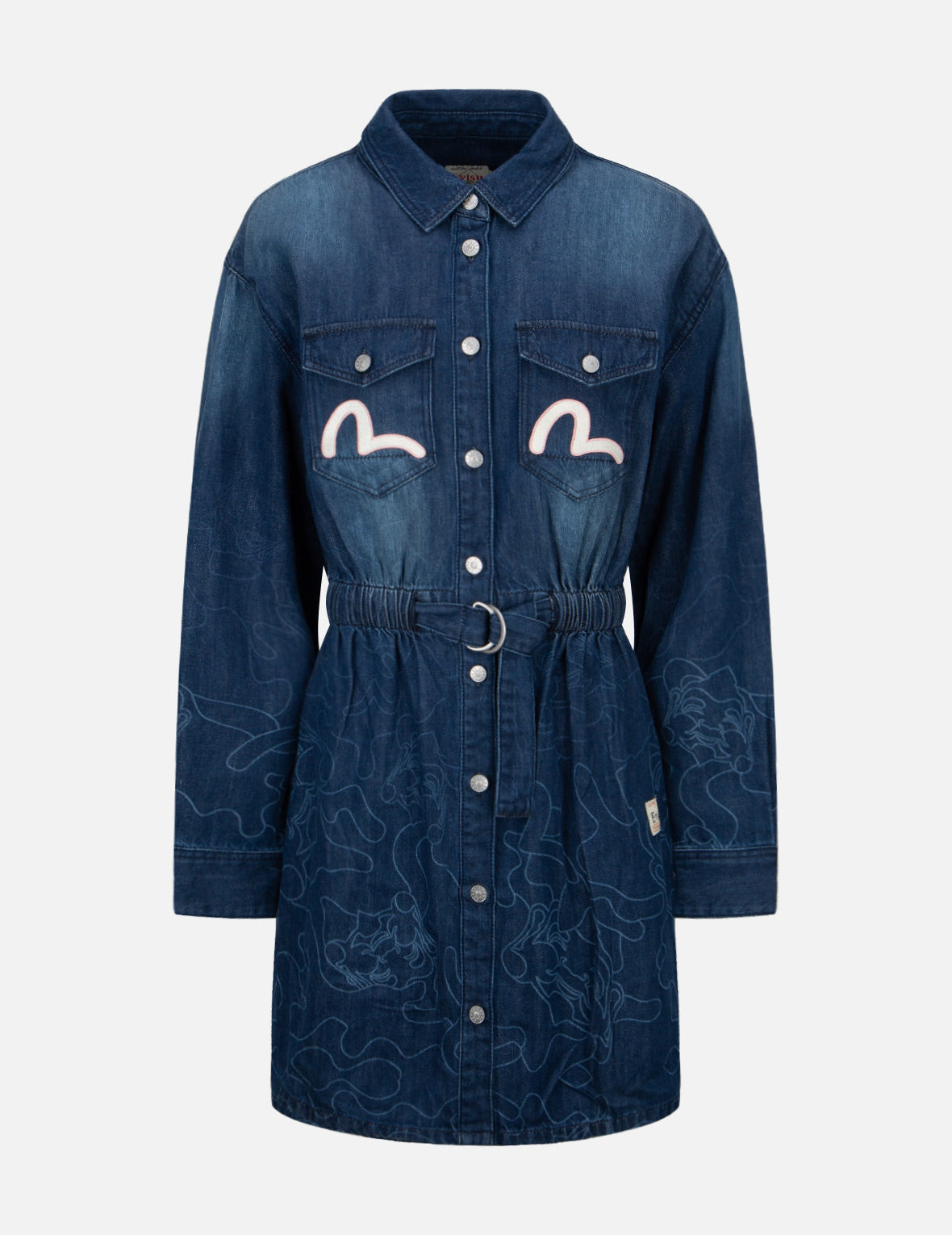 Laser-Printed Denim Dress for Women - Stylish Gradient Design for Casual Wear, Parties & Date Nights